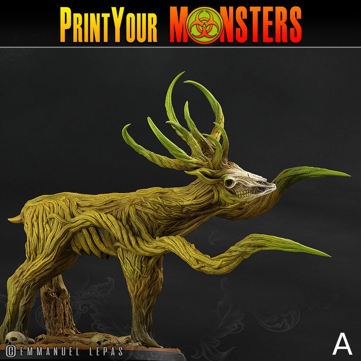 Horrific Deer, Wood ELementals, Dryad Demons - Print Your Monsters
