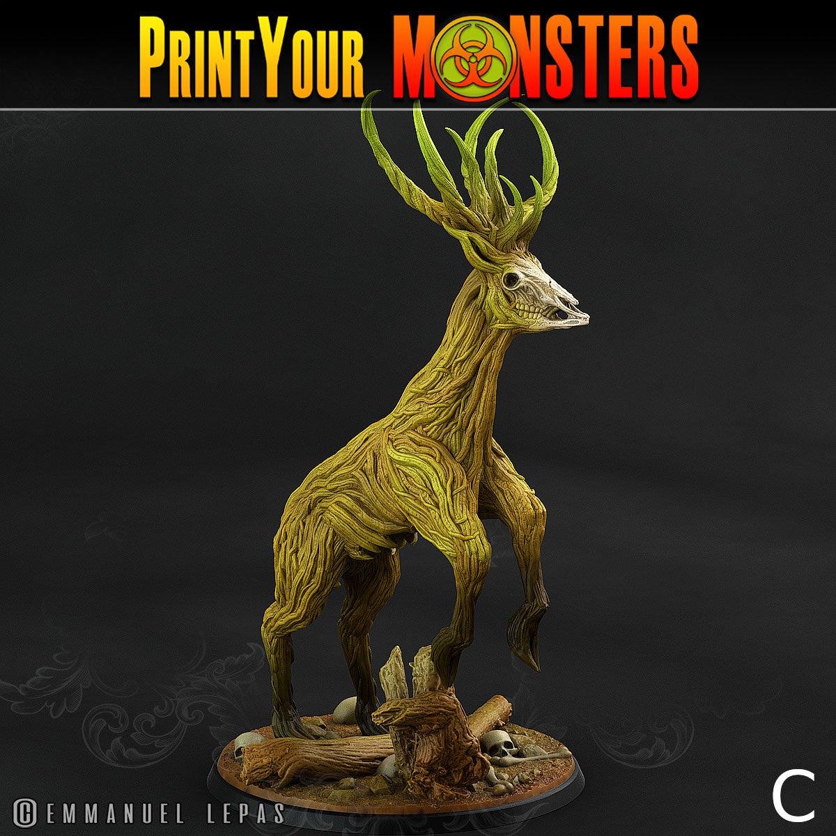 Horrific Deer, Wood ELementals, Dryad Demons - Print Your Monsters