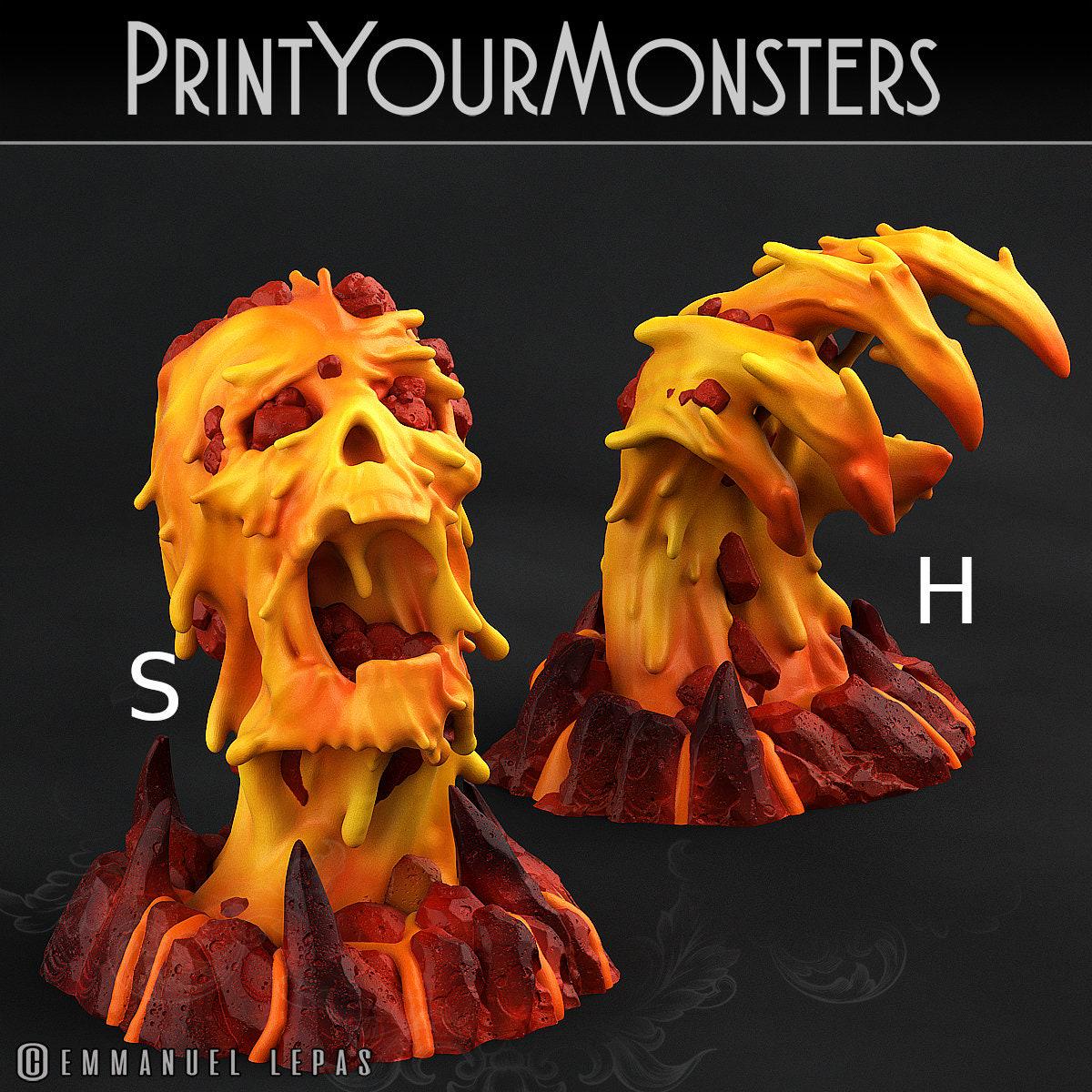 Infernal Magma Skull and Hand - Print Your Monsters