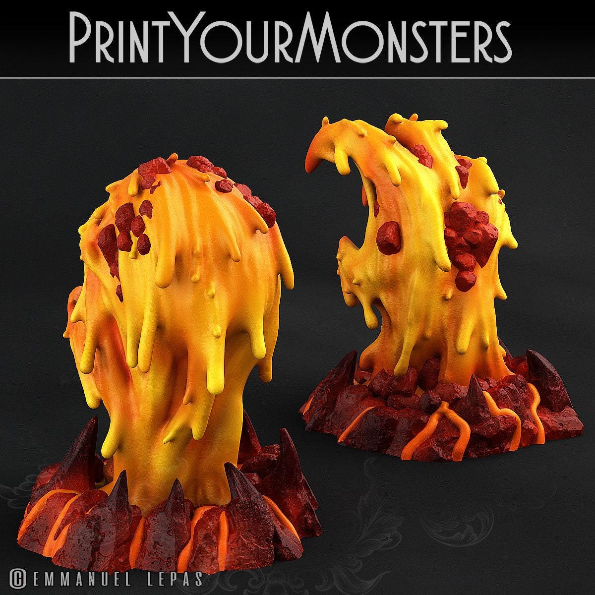Infernal Magma Skull and Hand - Print Your Monsters