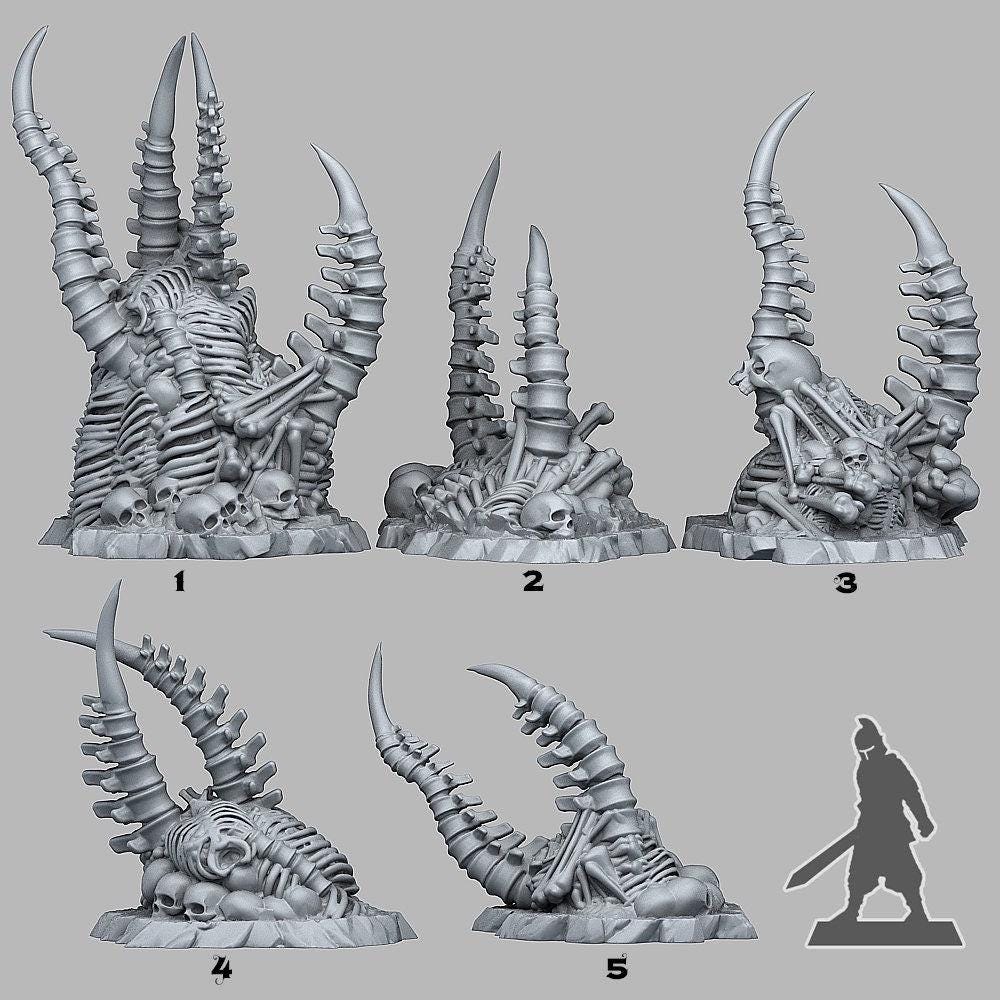 Abandoned Pile of Bones Scatter Terrain - Fantastic Plants and Rocks