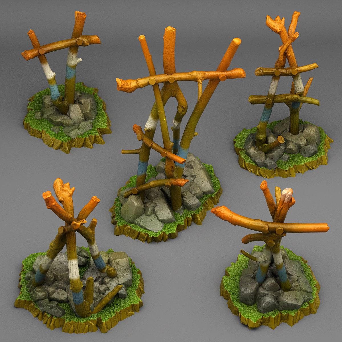 Ancient Tribal Ruins Scatter Terrain - Fantastic Plants and Rocks