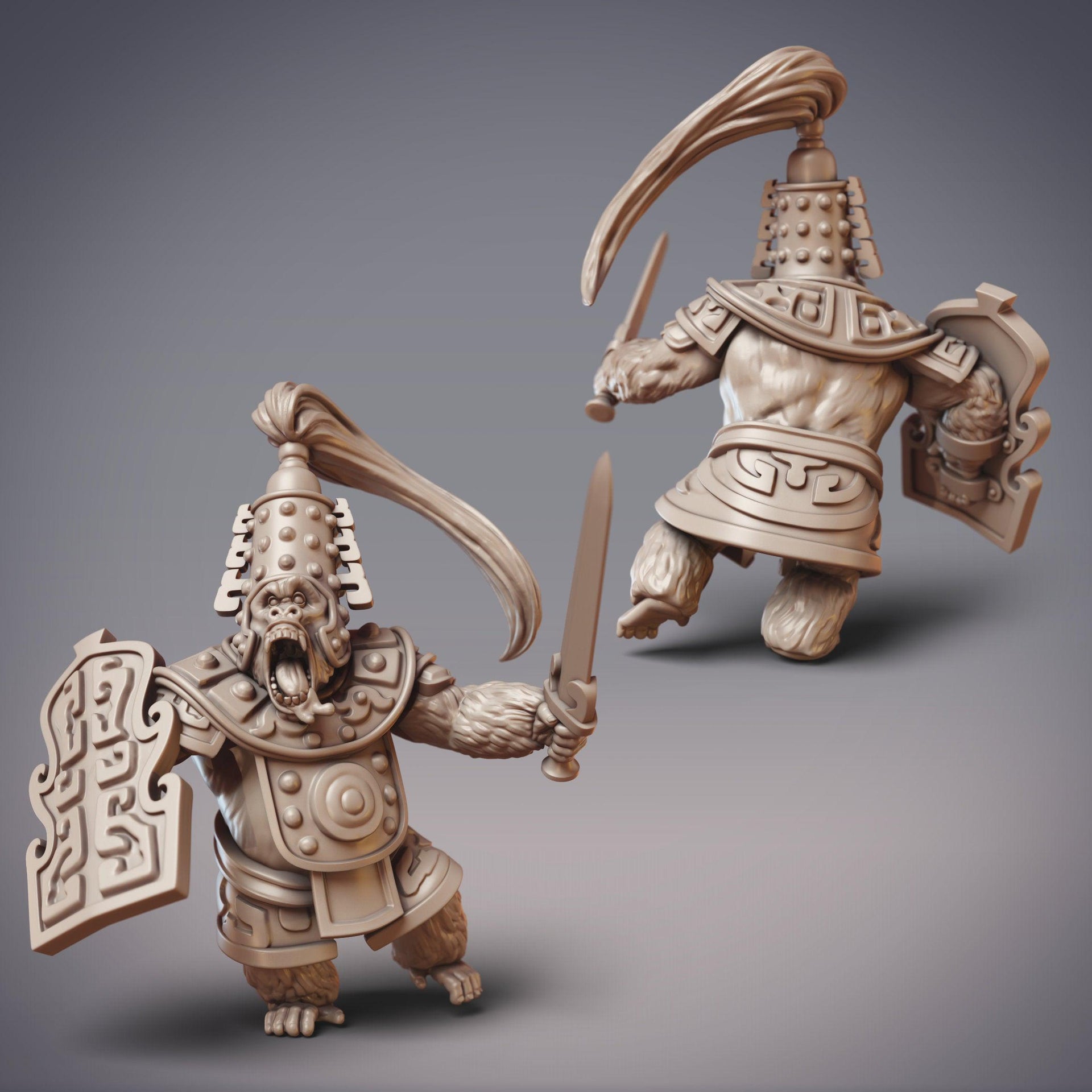 Sarugami Zuijin Goken, Gorilla Warrior - CobraMode | 28mm and 32mm | Wargaming | DnD | Tabletop Roleplaying