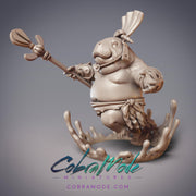 Ngamari Wave Dancer Luwara, Dugong Water Mage - CobraMode | 28mm and 32mm | Wargaming | DnD | Tabletop Roleplaying