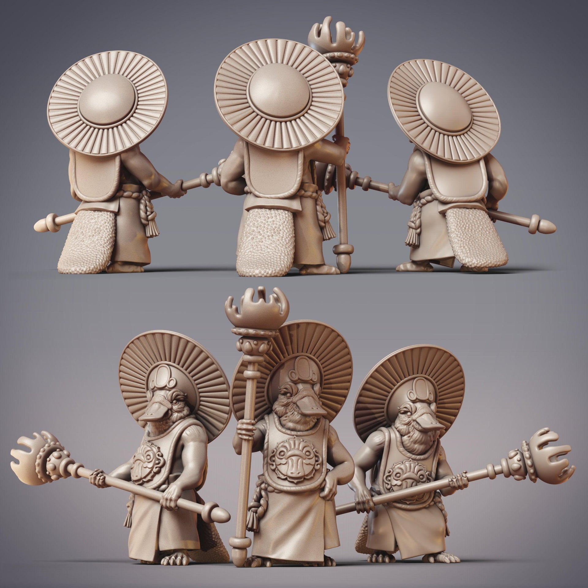 Boondaburra Temple Guard, Platypus Monks - CobraMode | 28mm and 32mm | Wargaming | DnD | Tabletop Roleplaying