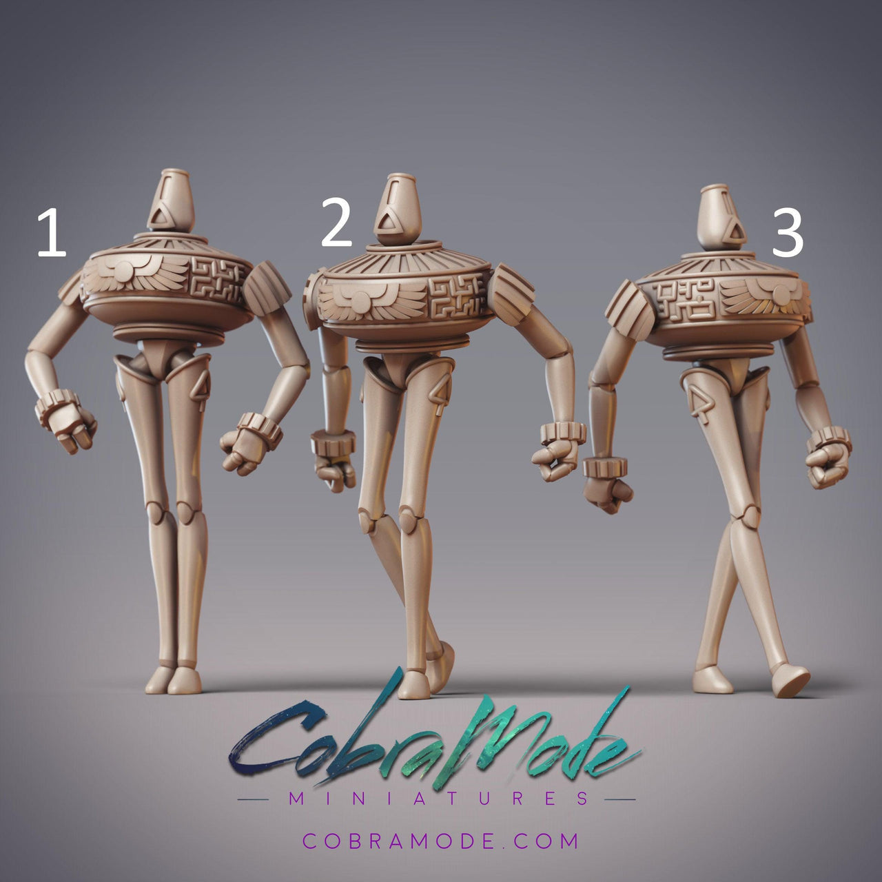 Ahurazad Homunculus, Ancient Robot Guardsmen - CobraMode - CobraMode | 28mm and 32mm | Wargaming | DnD | Tabletop Roleplaying