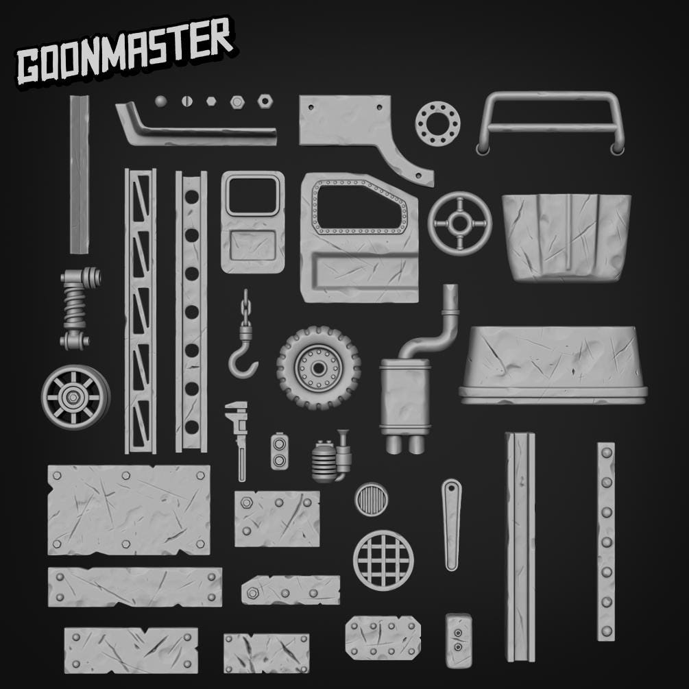Junkyard bits 2 - Goonmaster Basing Bits | 28mm and 32mm | Wargaming | DnD | Tabletop Roleplaying