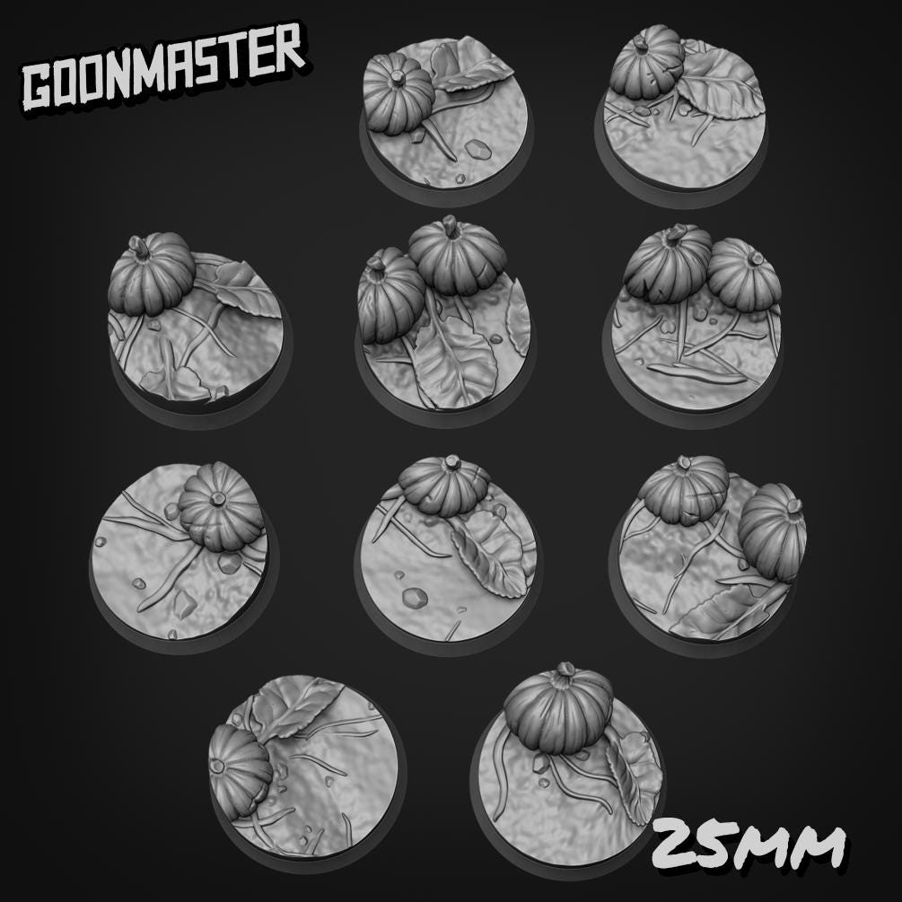 Pumpkin Patch Bases - Goonmaster | 28mm and 32mm | Wargaming | DnD | Tabletop Roleplaying