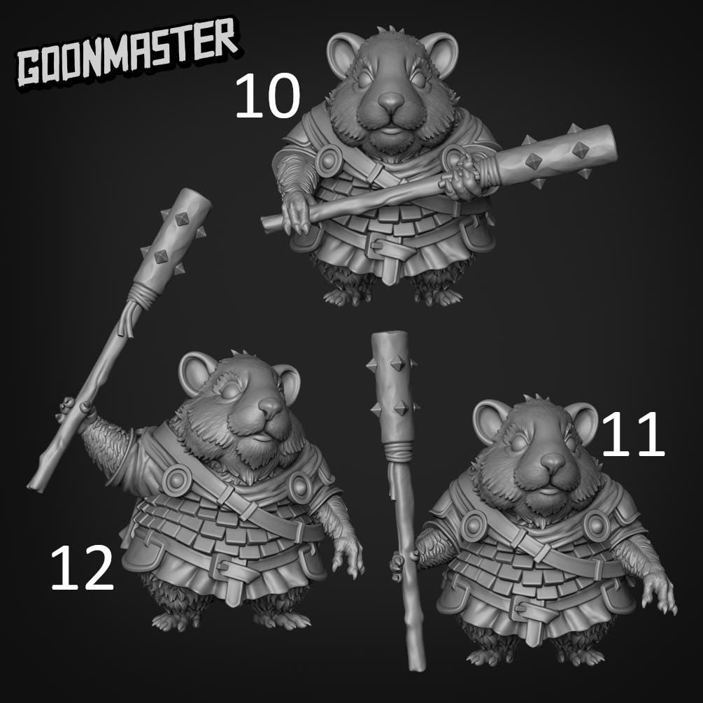 Hamster Mace Warrior. Hams of War- Goonmaster | 28mm and 32mm | Wargaming | DnD | Tabletop Roleplaying