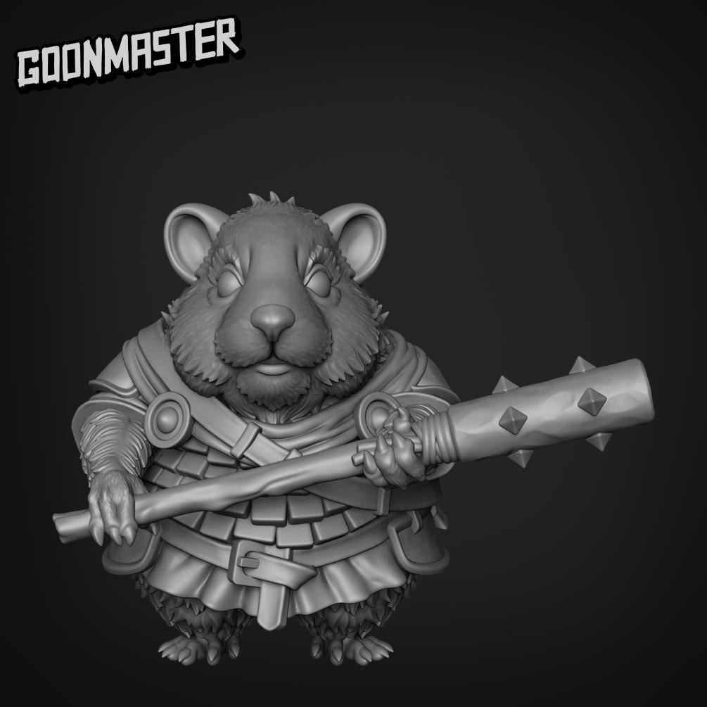 Hamster Mace Warrior. Hams of War- Goonmaster | 28mm and 32mm | Wargaming | DnD | Tabletop Roleplaying