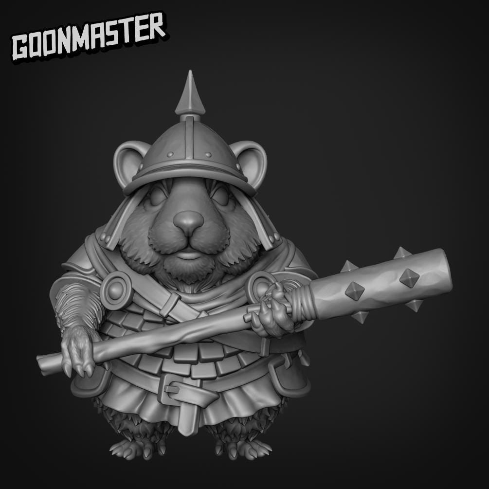 Hamster Mace Warrior. Hams of War- Goonmaster | 28mm and 32mm | Wargaming | DnD | Tabletop Roleplaying
