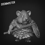 Hamster Spear Warrior. Hams of War- Goonmaster | 28mm and 32mm | Wargaming | DnD | Tabletop Roleplaying
