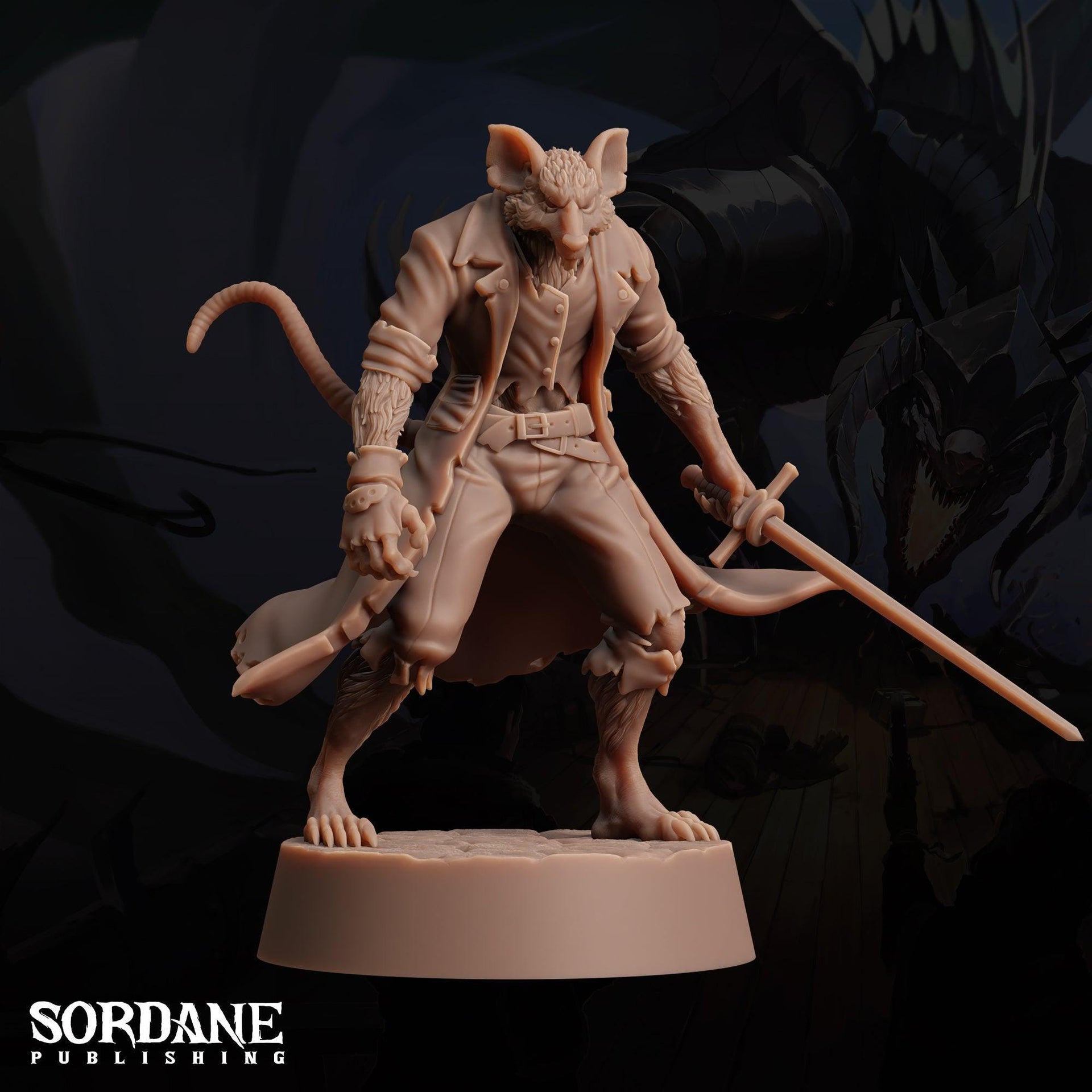 Wererat Fighter - Sordane Publishing | 28mm and 32mm | Wargaming | DnD | Tabletop Roleplaying