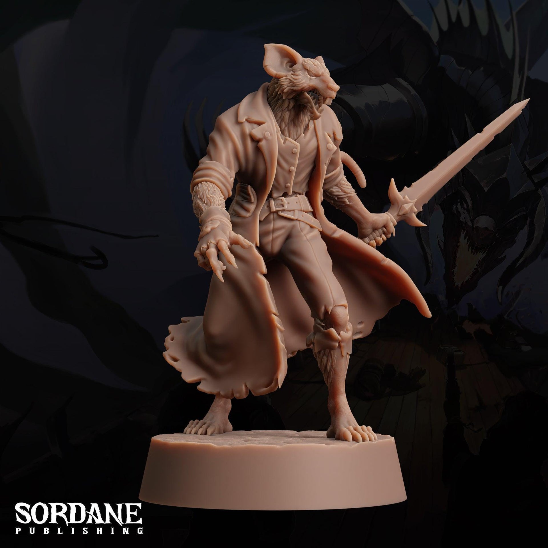 Wererat Fighter - Sordane Publishing | 28mm and 32mm | Wargaming | DnD | Tabletop Roleplaying