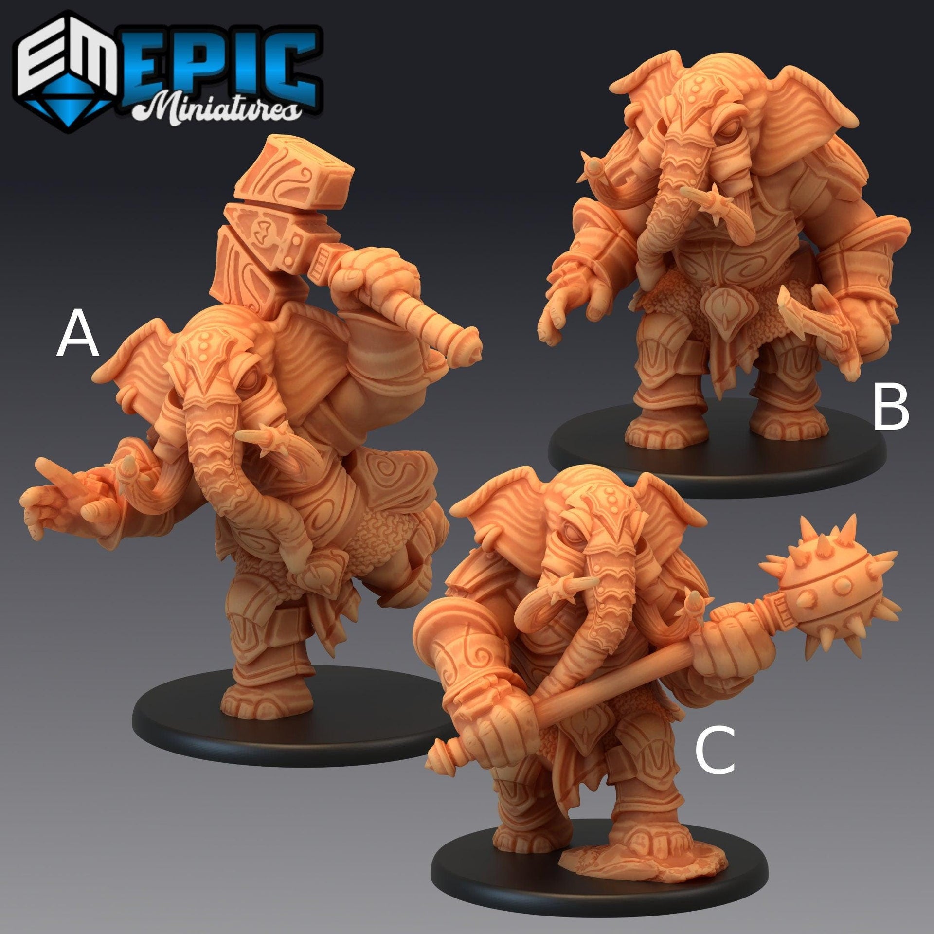 Elephant Folk paladin - Epic Miniatures