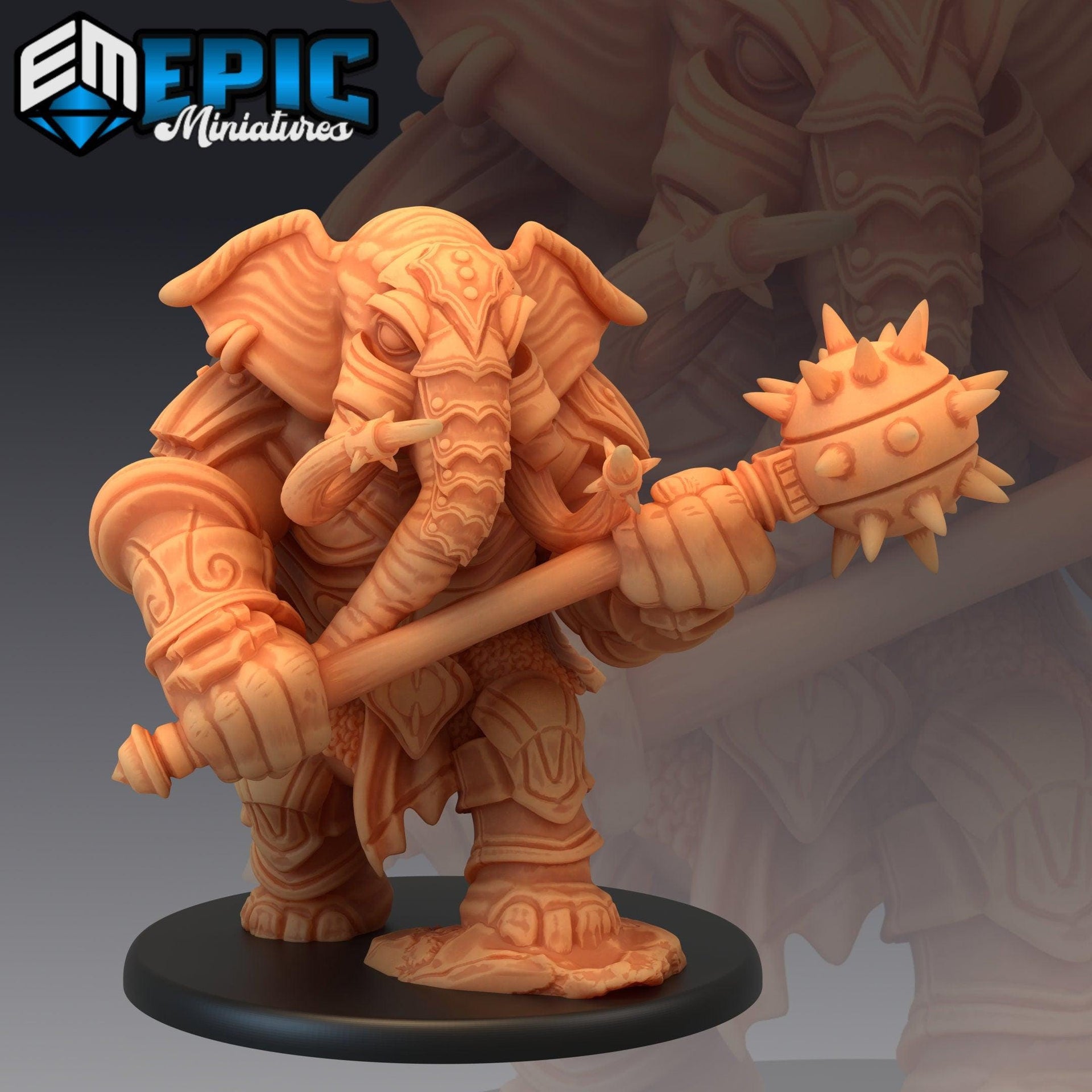 Elephant Folk paladin - Epic Miniatures