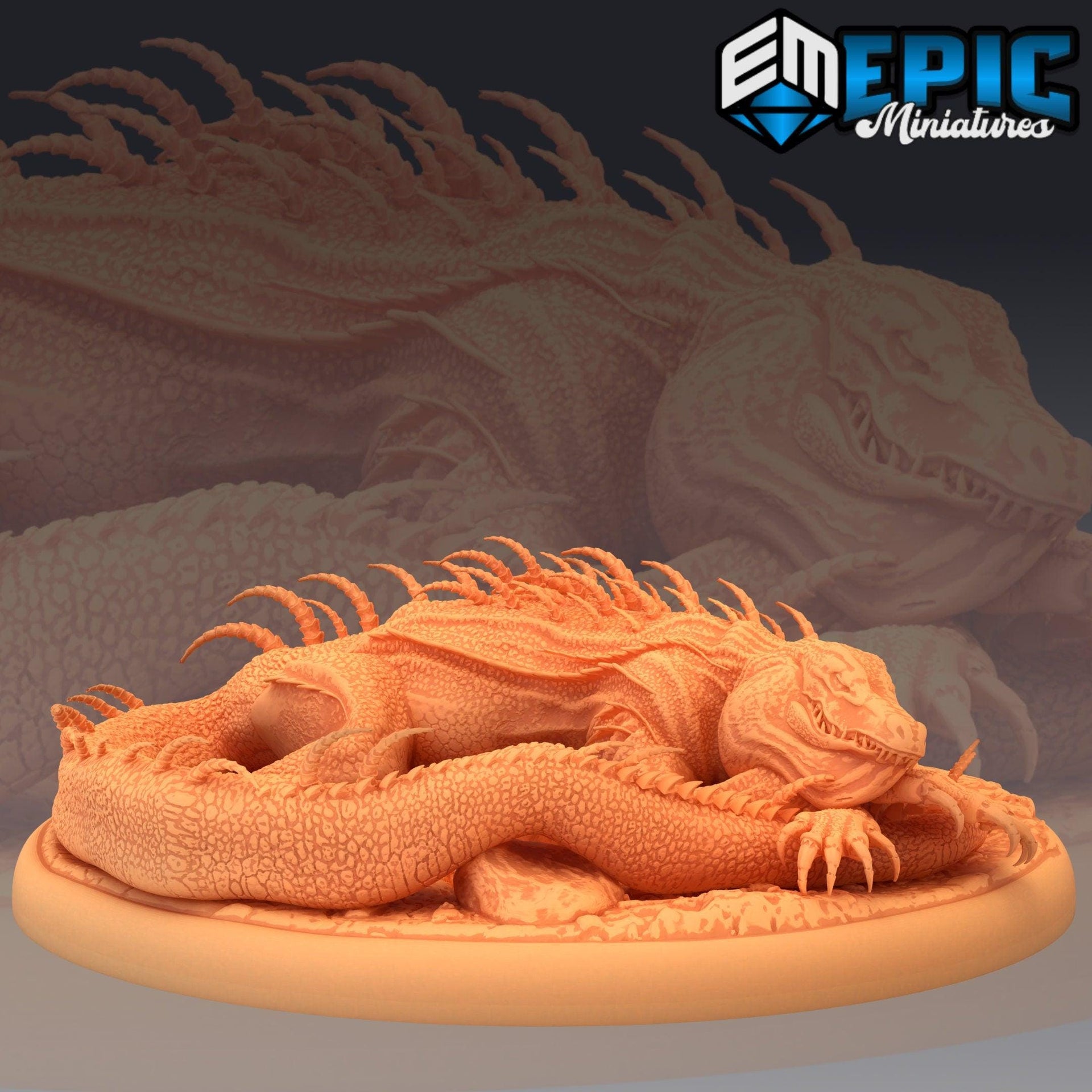Lava Crocodile - Epic Miniatures Aligator