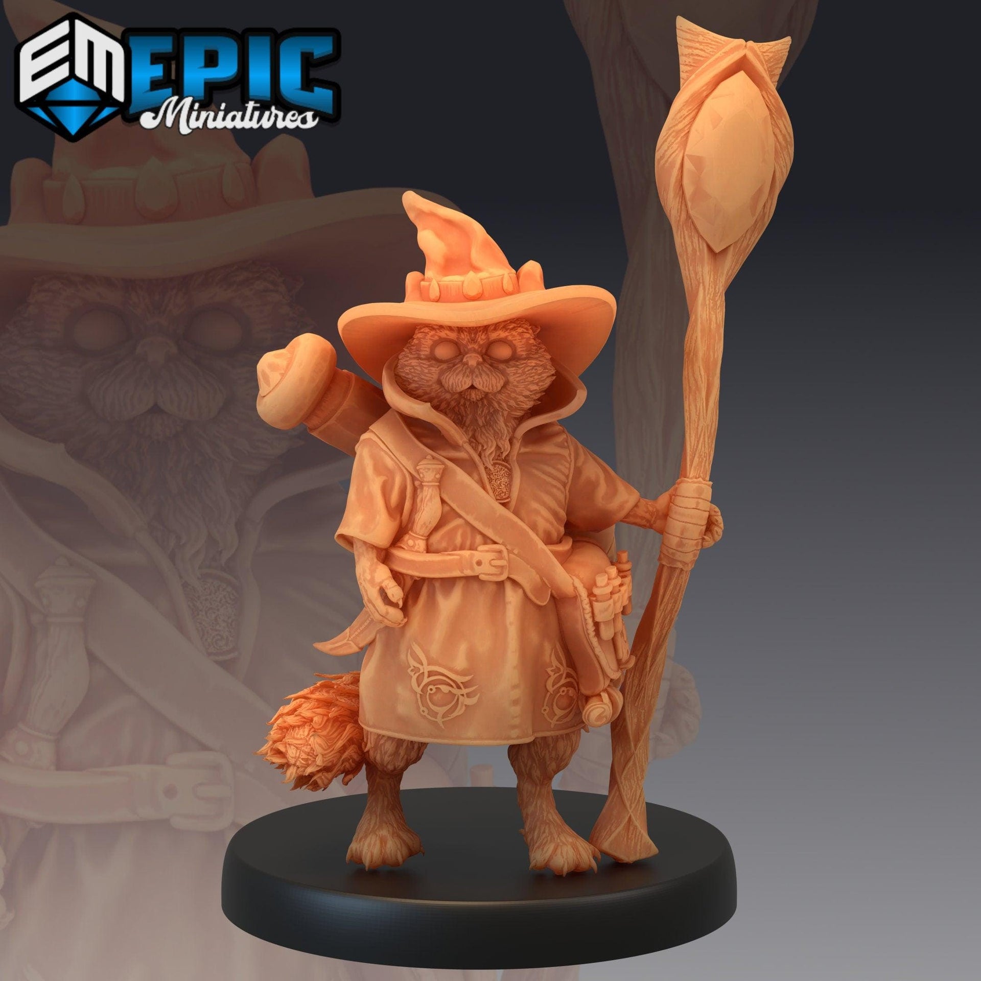 Tabaxi White Cat sorcerer - Epic Miniatures