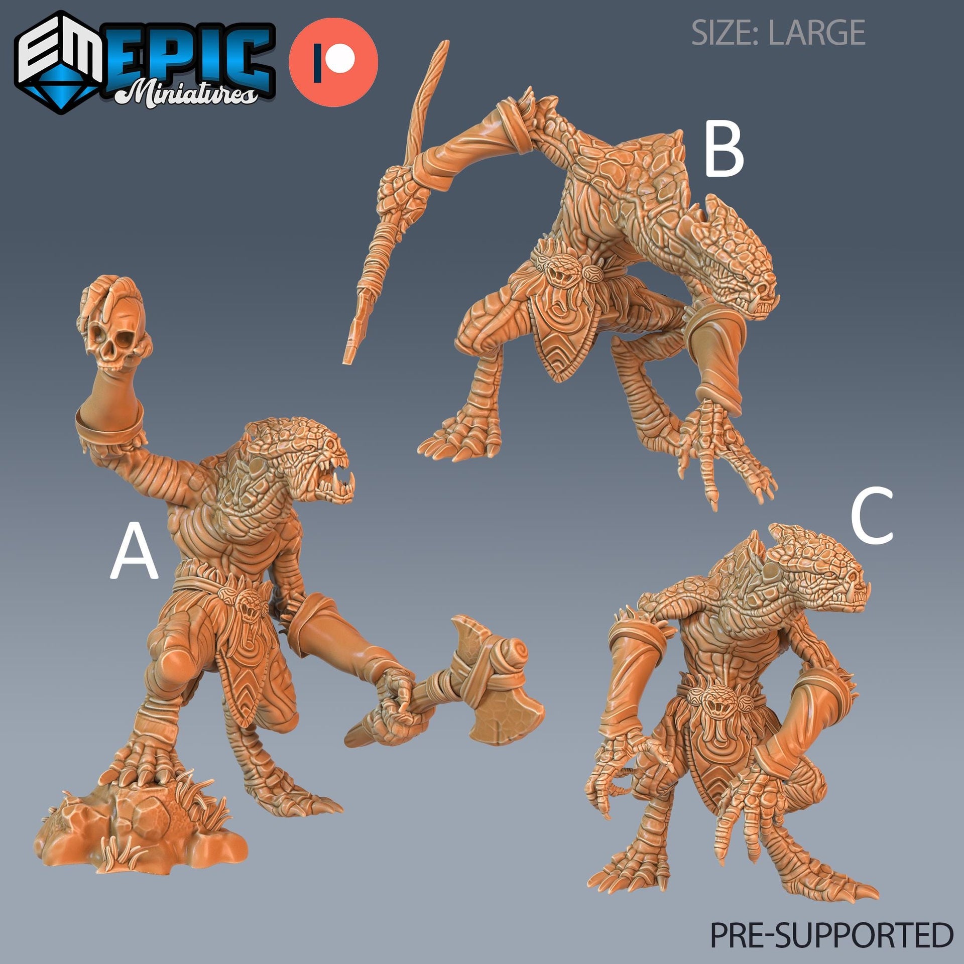 Snake Warrior Primative - Epic Miniatures | 28mm and 32mm | Wargaming | DnD | Tabletop Roleplaying