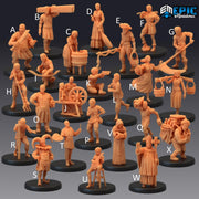 Villagers 2 - Epic Miniatures | 28mm and 32mm | Wargaming | DnD | Tabletop Roleplaying