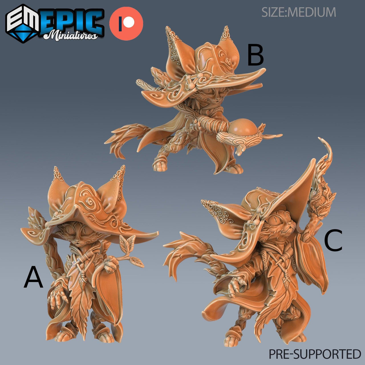 Cat Folk Druid - Epic Miniatures