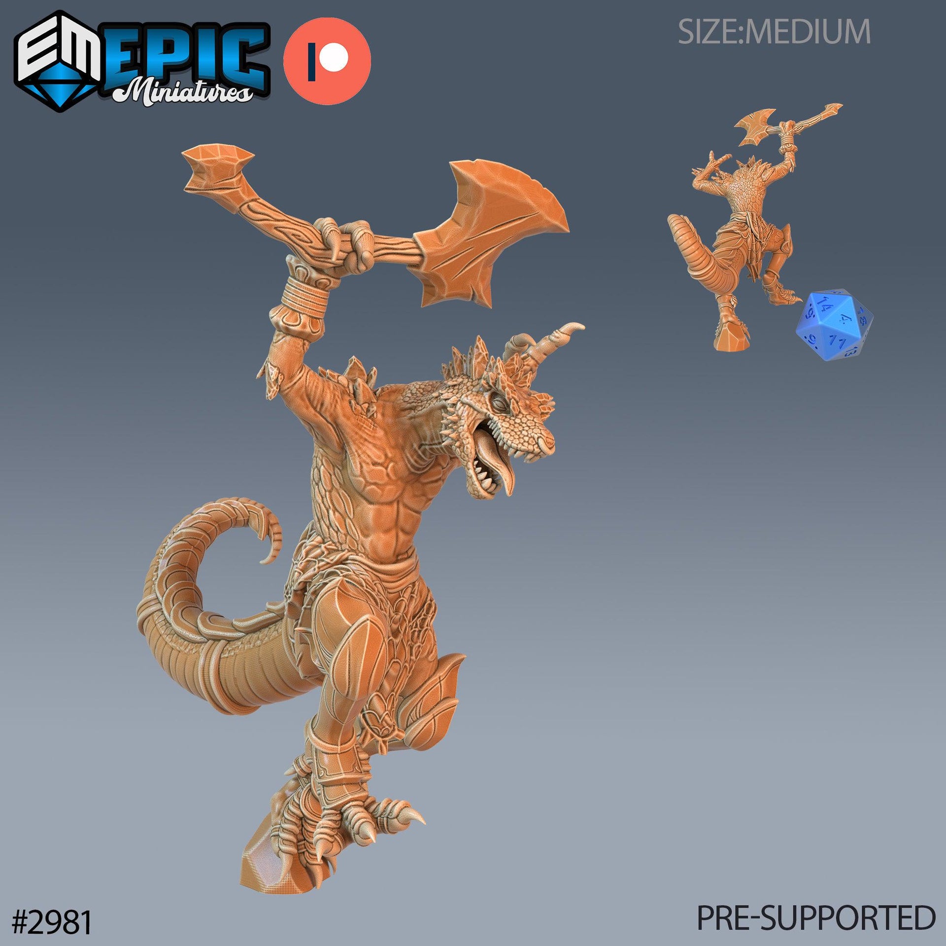 Tyrano Folk - Epic Miniatures | Pathfinder | 28mm | 32mm | Lizardolk