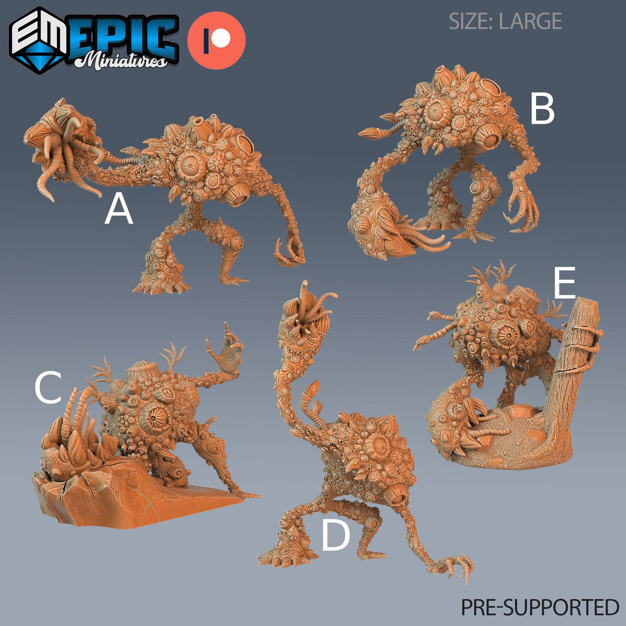 Fungus Golem - Epic Miniatures | Pathfinder | 28mm | 32mm | Eternal Fungi | Mushroom | Demon | Coral