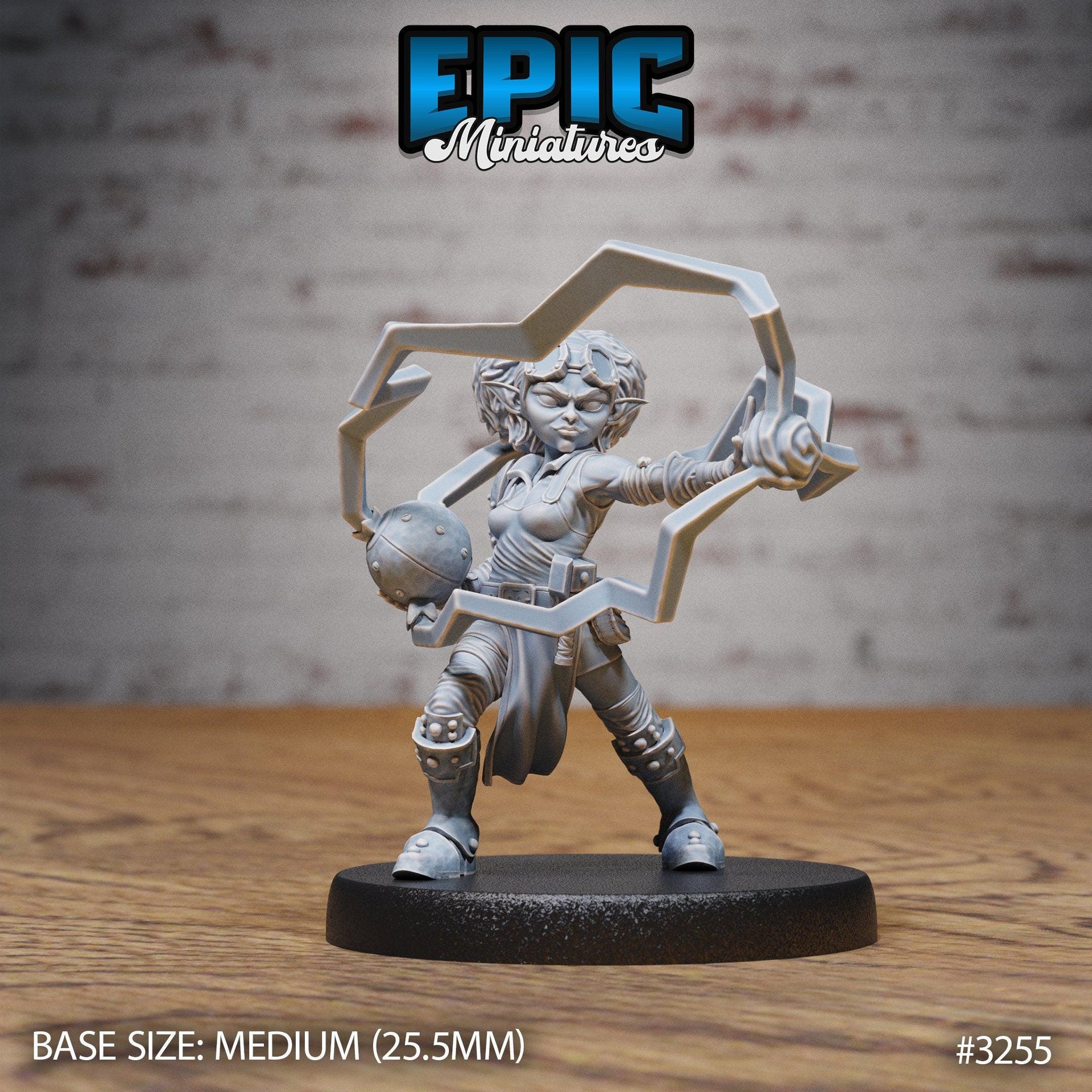 Gnome Tinkerer Female - Epic Miniatures | Steam Inventions | 28mm | 32mm | Steampunk | Engineer | Arcanist | Inventor