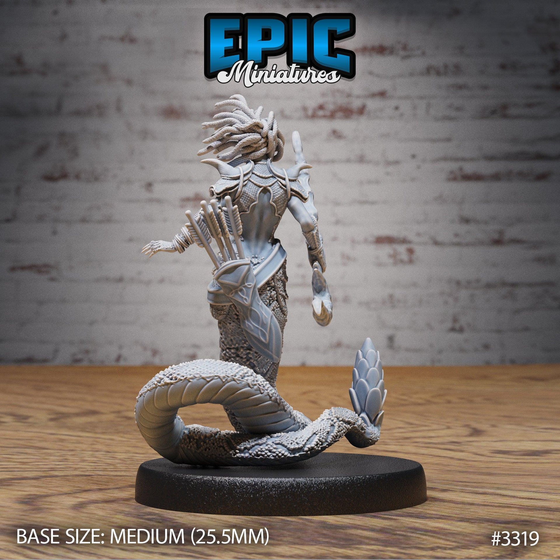 Gorgon Sisters Medusa - Epic Miniatures | 32mm | Insectoid Jungle | Snake | Fighter | Champion | Medusa
