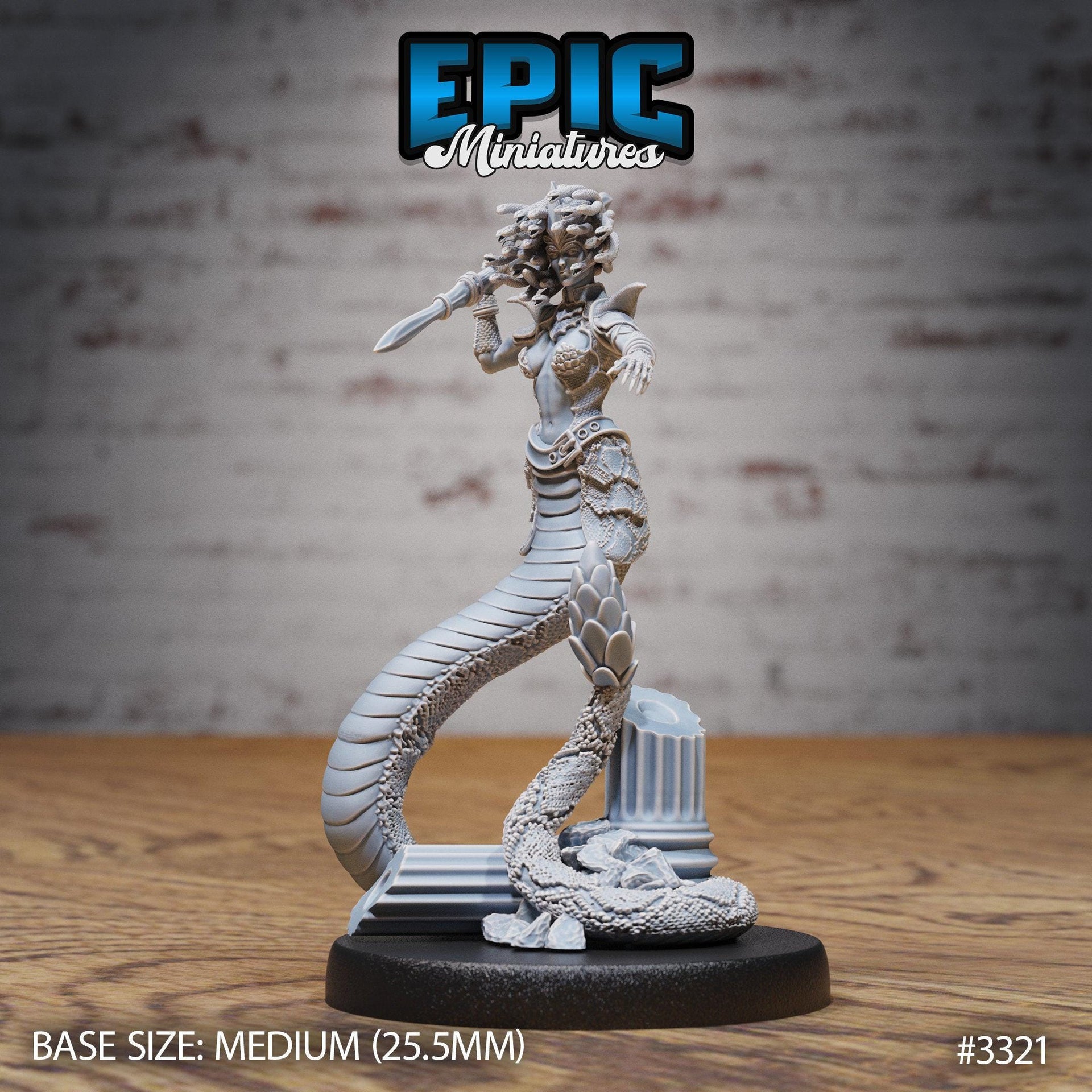 Gorgon Sisters Medusa - Epic Miniatures | 32mm | Insectoid Jungle | Snake | Fighter | Champion | Medusa