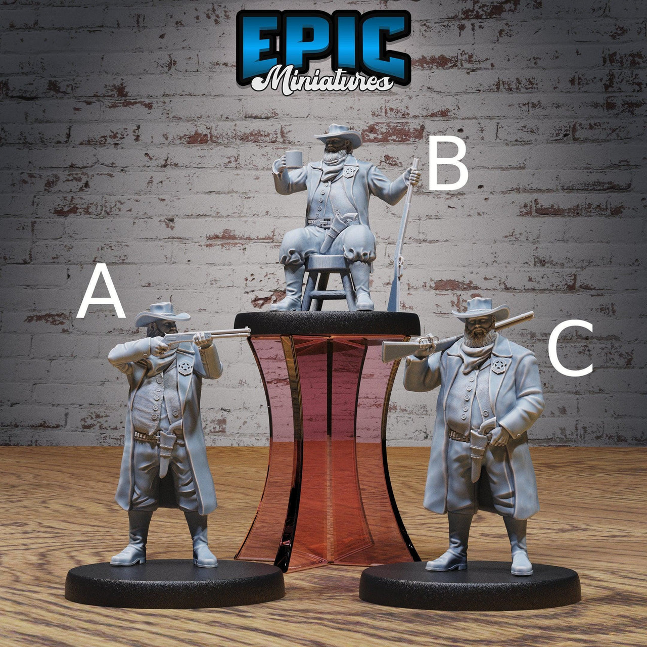 Marshal- Epic Miniatures | 28mm | 32mm | Fantasy Wild West | Sheriff | Cowboy | Rifle Sharpshooter