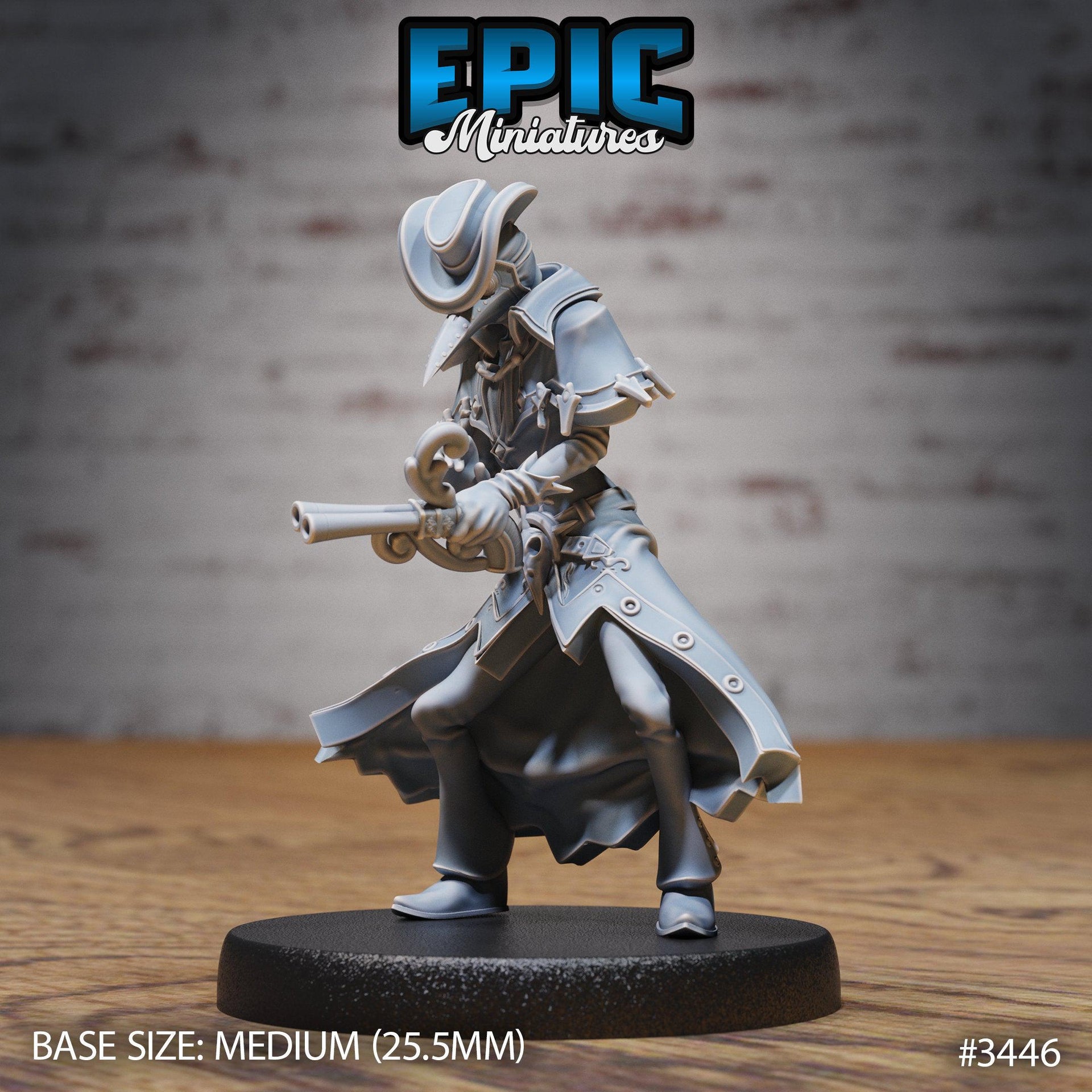 Pest Hunter- Epic Miniatures | 28mm | 32mm | Fantasy Wild West | Bandit | Cowboy | Pistols | Plague Doctor | Monster Hunter
