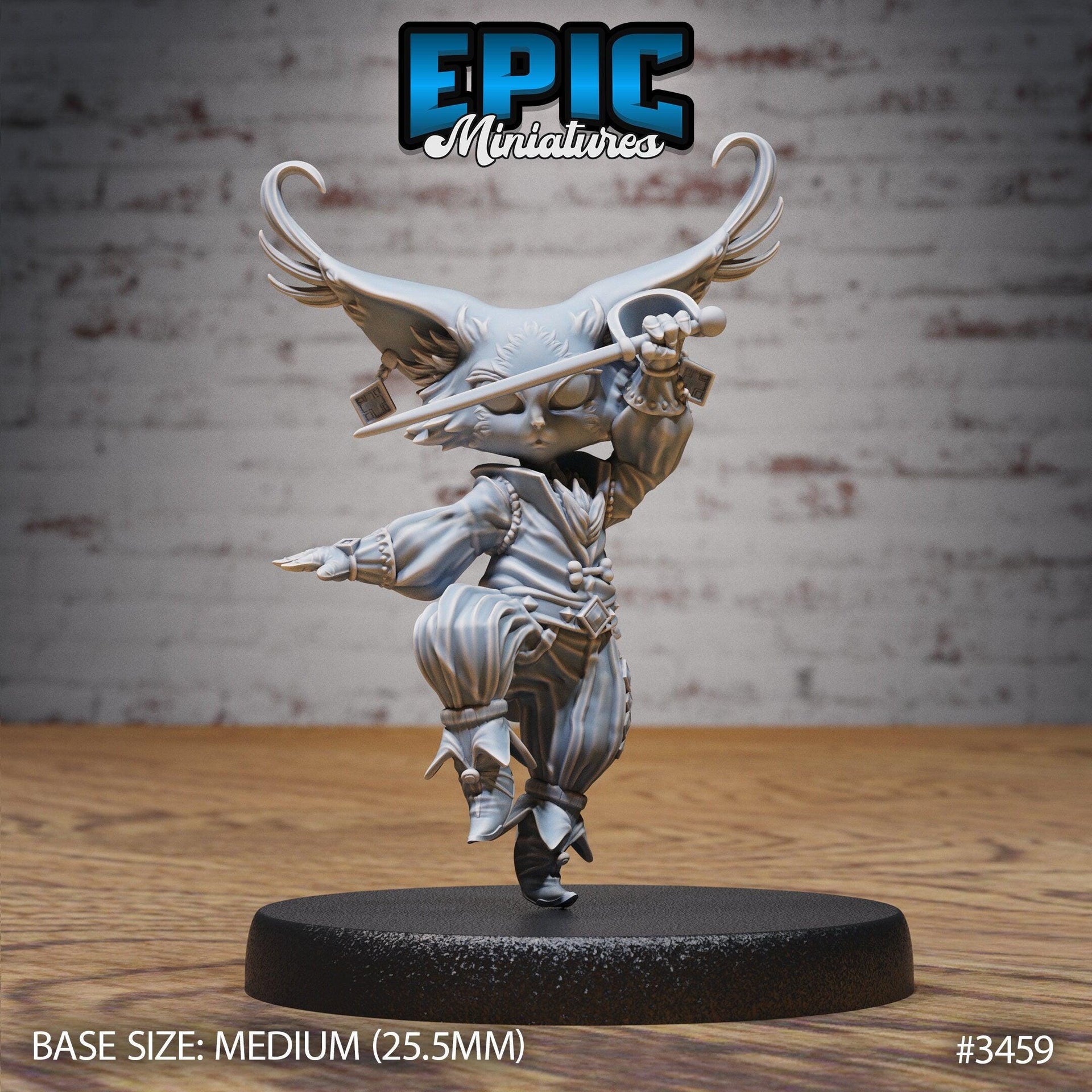 Gallant Cat - Epic Miniatures | Ninth Age | 32mm | Chivalry Garden | Cavalry | Fighter | Tabaxi | Rogue | Bandit | Thief | Catfolk