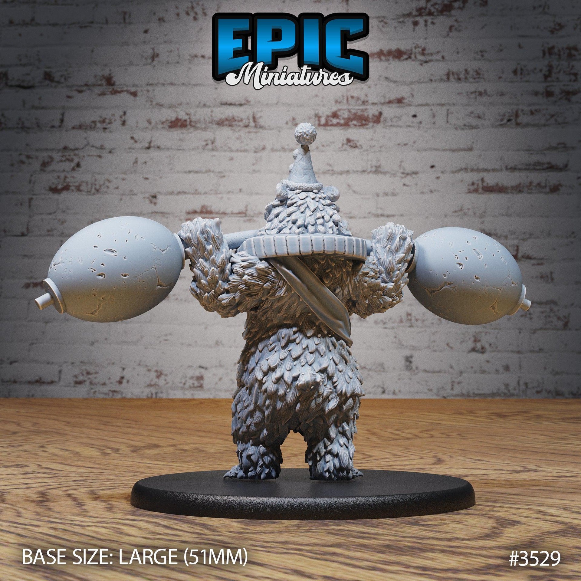 Circus Bear - Epic Miniatures | Ninth Age | 32mm | Nightsky Carnival | Circus | Big Top | Powerlifting | Unicycle | Juggling