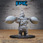 Circus Bear - Epic Miniatures | Ninth Age | 32mm | Nightsky Carnival | Circus | Big Top | Powerlifting | Unicycle | Juggling