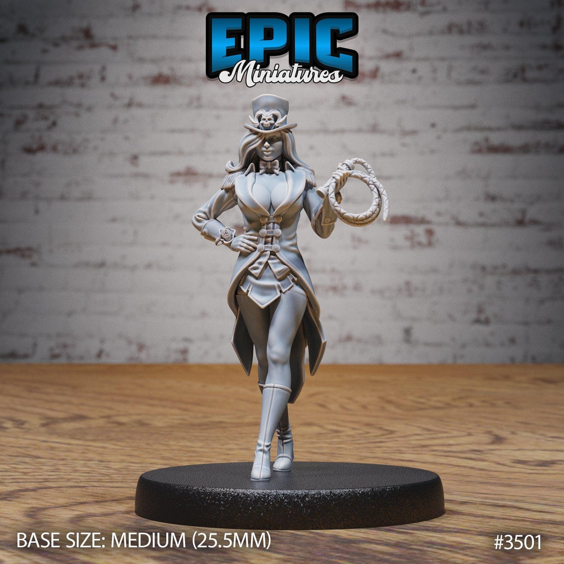 Show Director Female - Epic Miniatures | Ninth Age | 32mm | Nightsky Carnival | Circus | Big Top | Ringmaster | Bard | Performer |