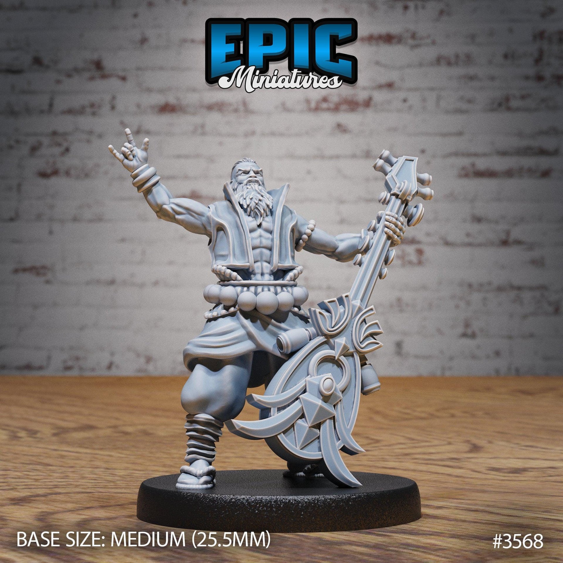 Orient Metal Bard - Epic Miniatures | Ninth Age | 32mm |Iron Fist Tournament | Instrument | Guitar | Magic