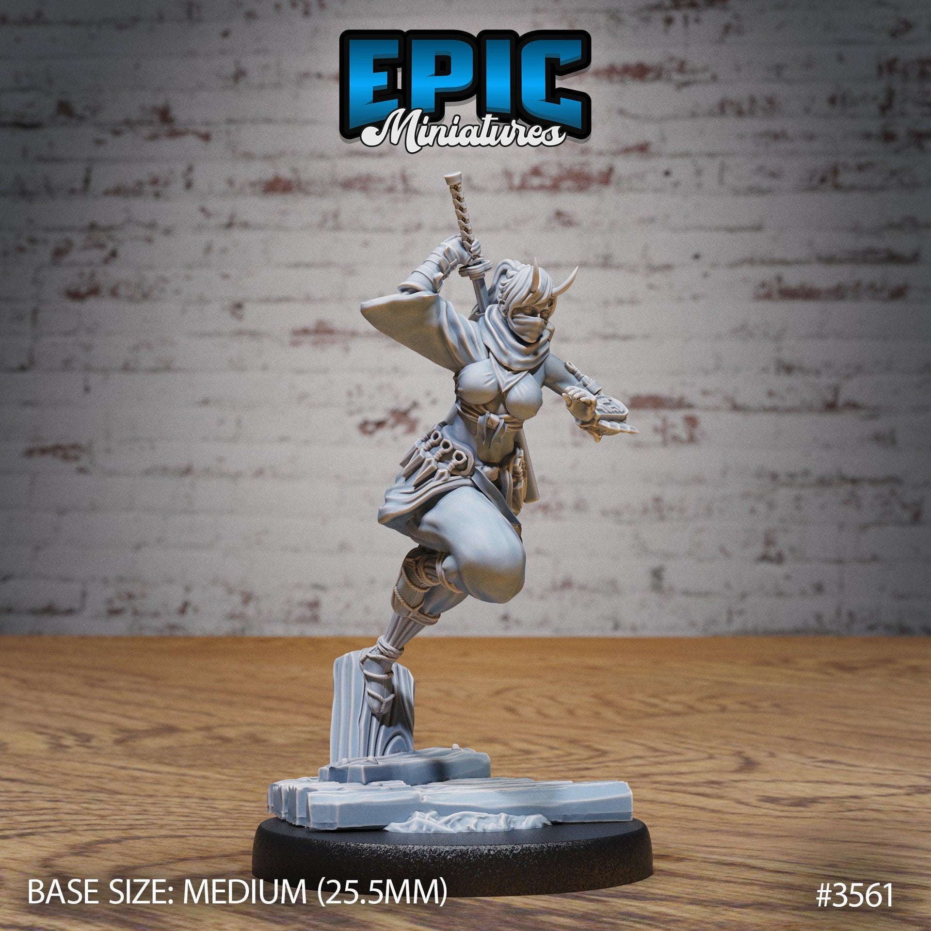 Dark Kunoichi - Epic Miniatures | Ninth Age | 32mm |Iron Fist Tournament | Ninja | Rogue | Assassin