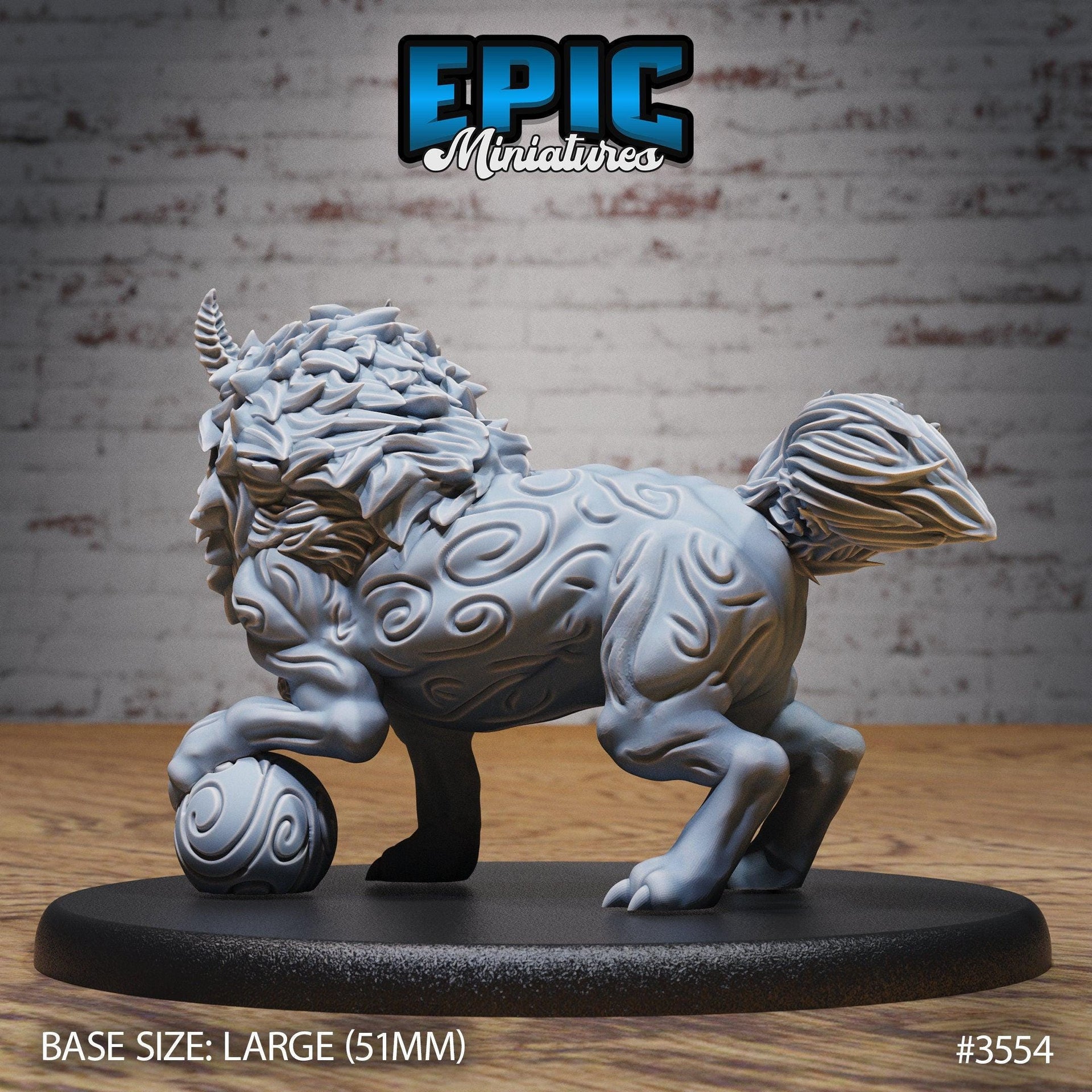 Guardian Fu Dog - Epic Miniatures | Ninth Age | 32mm |Iron Fist Tournament | Chinese Guardian Lion | Fire breathing