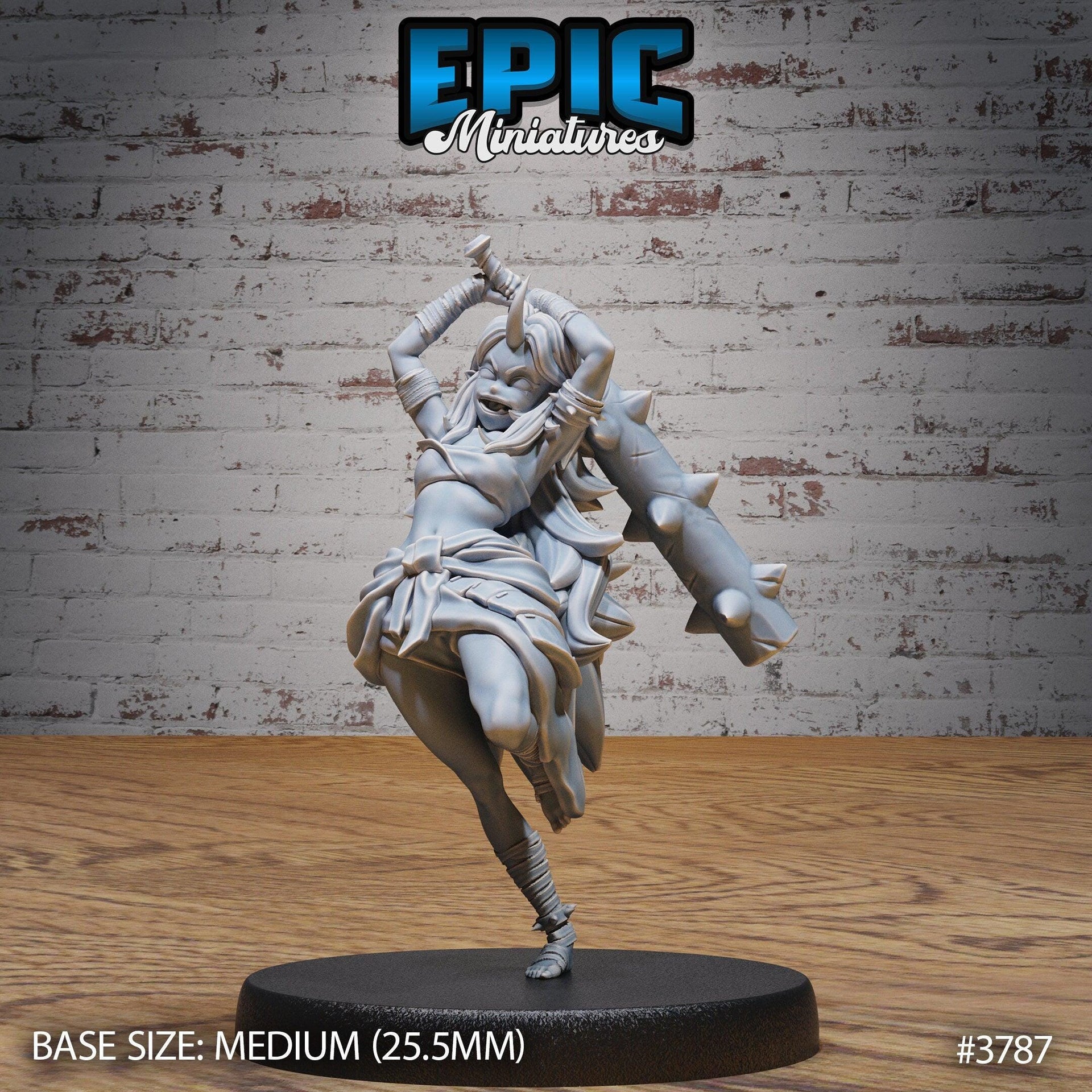 Blue Oni Girl - Epic Miniatures | 28mm | 32mm | Oni Nightmare | Yokai | Demon | Japanese Folklore | Ogre