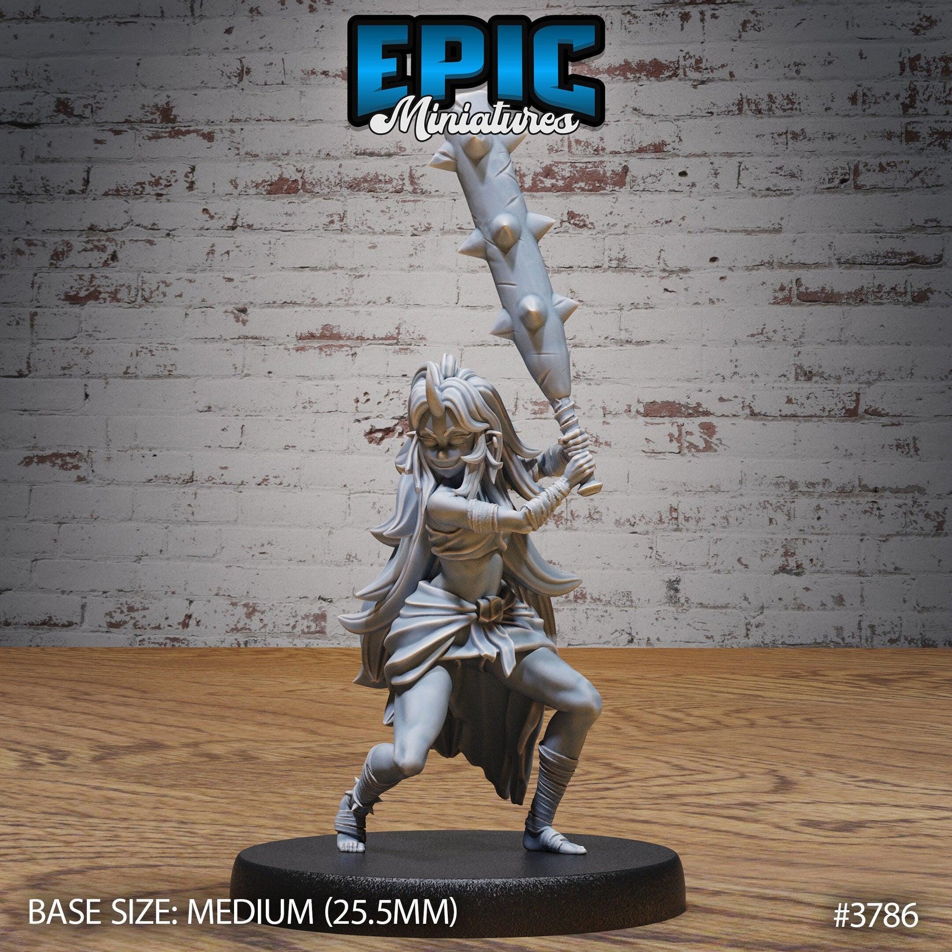 Blue Oni Girl - Epic Miniatures | 28mm | 32mm | Oni Nightmare | Yokai | Demon | Japanese Folklore | Ogre