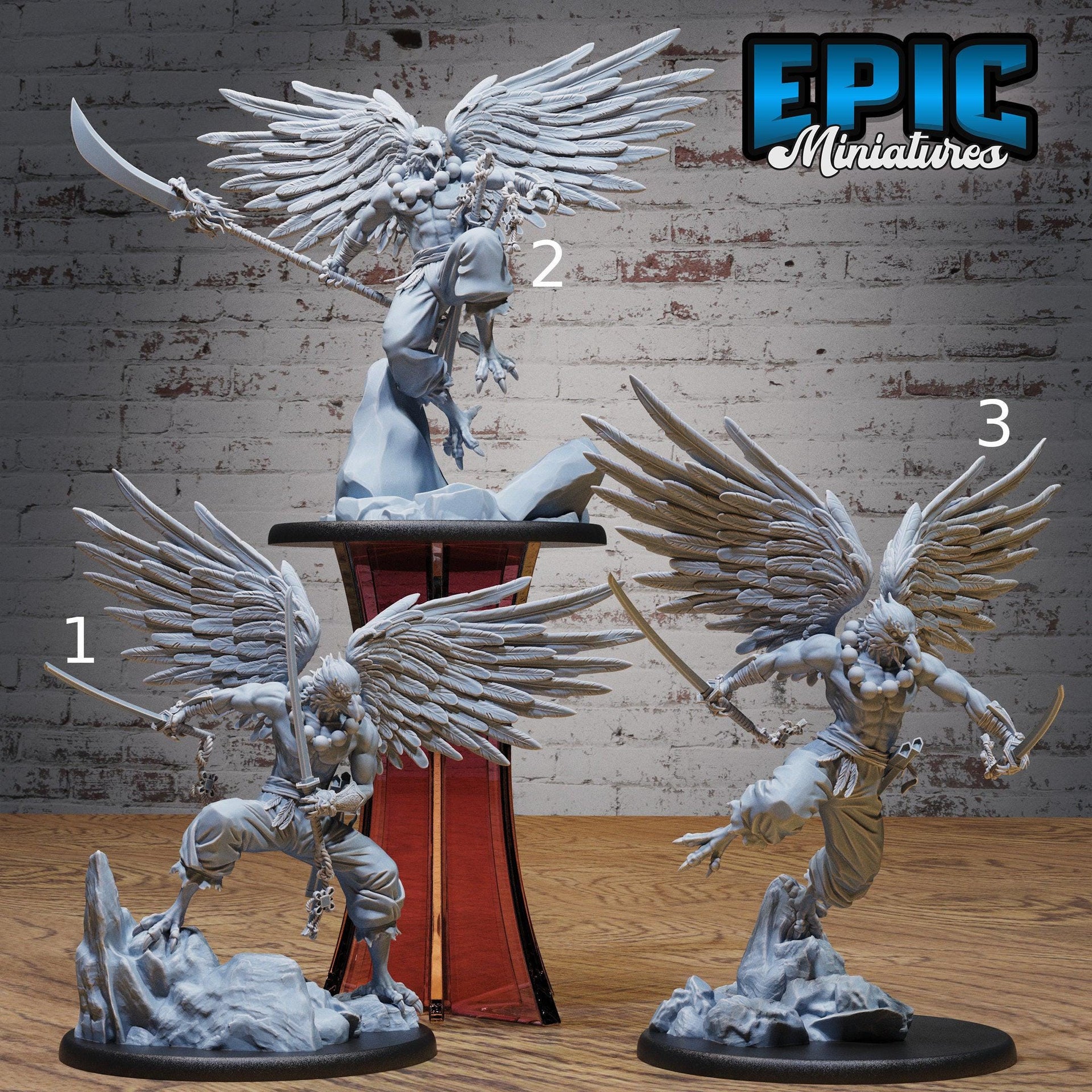 Tengu Bird Folk Lord - Epic Miniatures | 28mm | 32mm | Oni Nightmare | Fighter | Warrior | Monk | Eagle