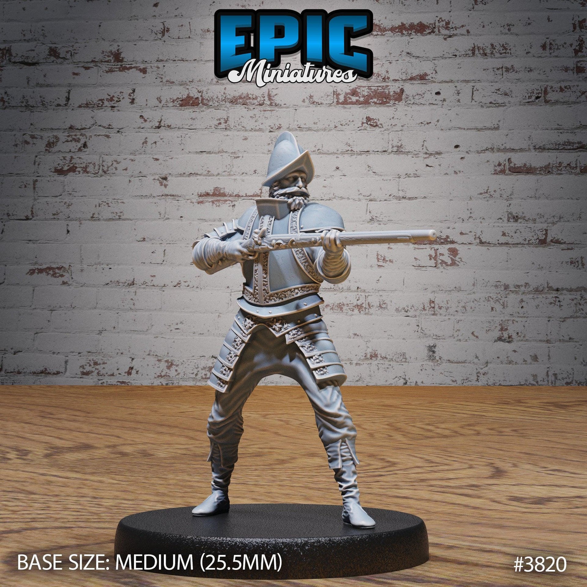 Conquistador- Epic Miniatures | New World Conquest | 28mm | 32mm | Armadillo Folk | Spanish | Soldier | Musketeer