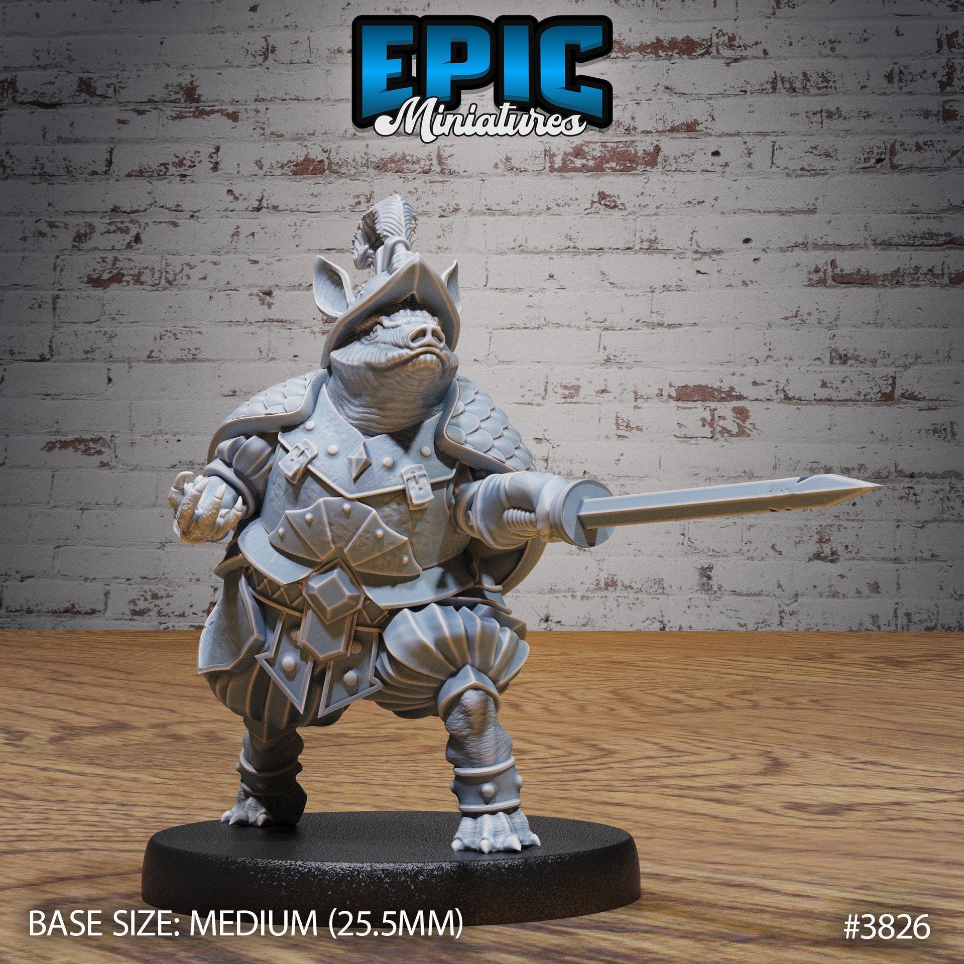 Armadillo Conquistador - Epic Miniatures | New World Conquest | 28mm | 32mm | Armadillo Folk | Spanish | Standard Bearer | Treasure