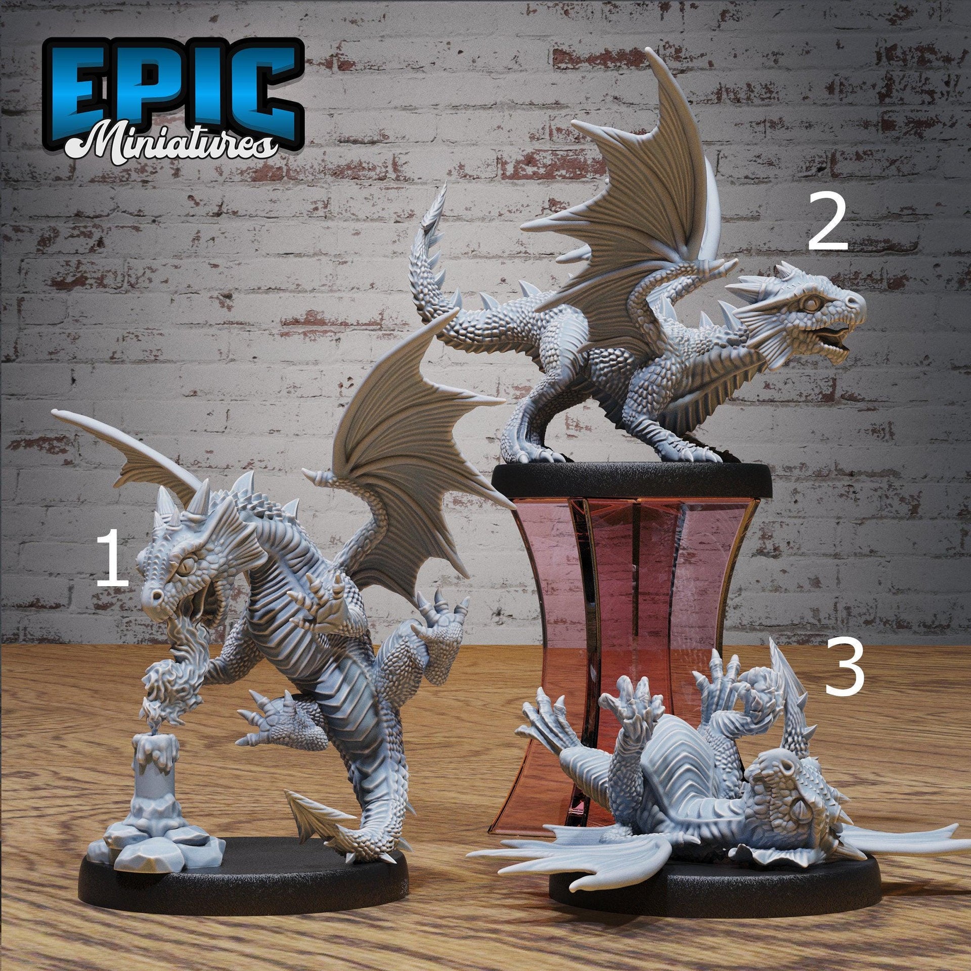 Red Dragon Wyrmling - Epic Miniatures | Elemental Lands | 28mm | 32mm | Baby | Medium