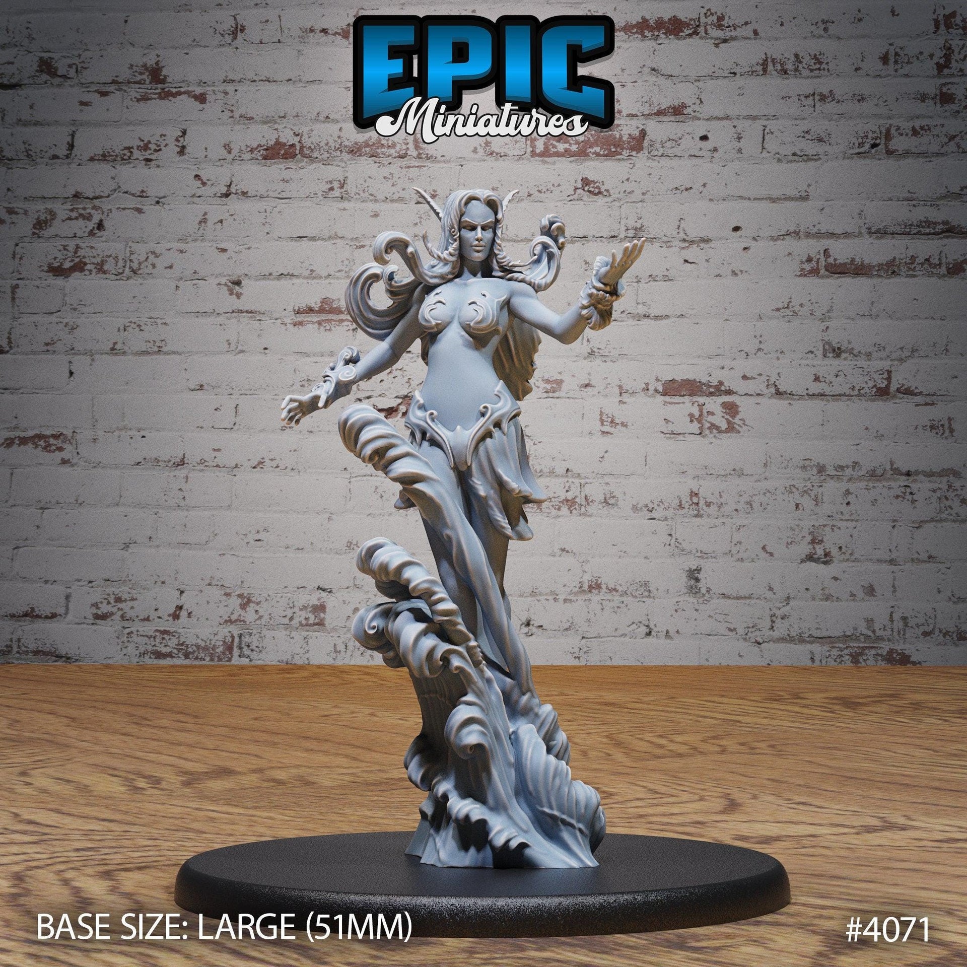 Water Elemental Female - Epic Miniatures | Elemental Lands | 28mm | 32mm | Frog Man | Elemental | Genie