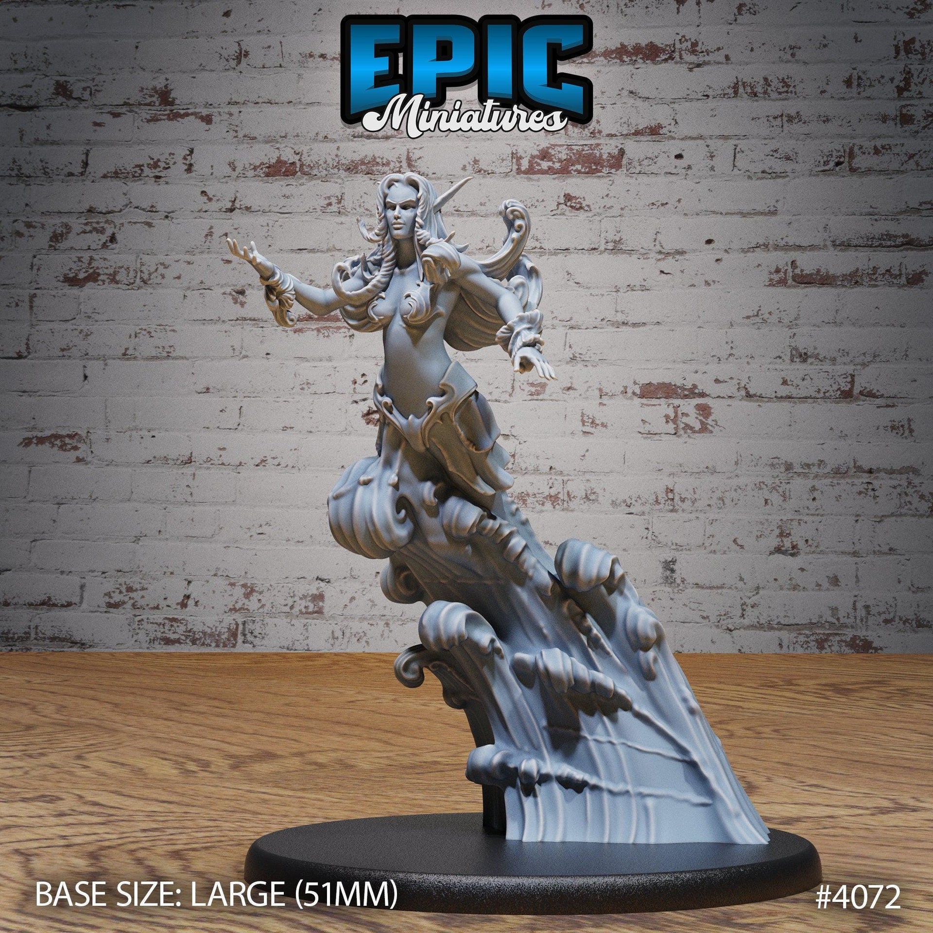 Water Elemental Female - Epic Miniatures | Elemental Lands | 28mm | 32mm | Frog Man | Elemental | Genie