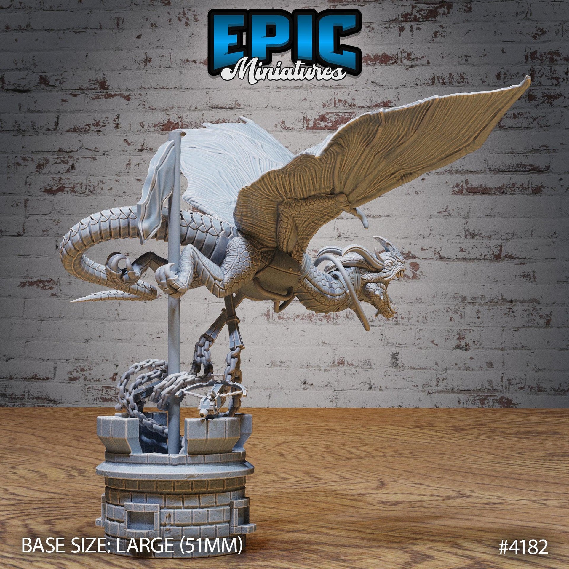 Mountain Wyvern - Epic Miniatures | Dwarf Mountain | 28mm | 32mm | Drake | Mount | Dragon | Ruins