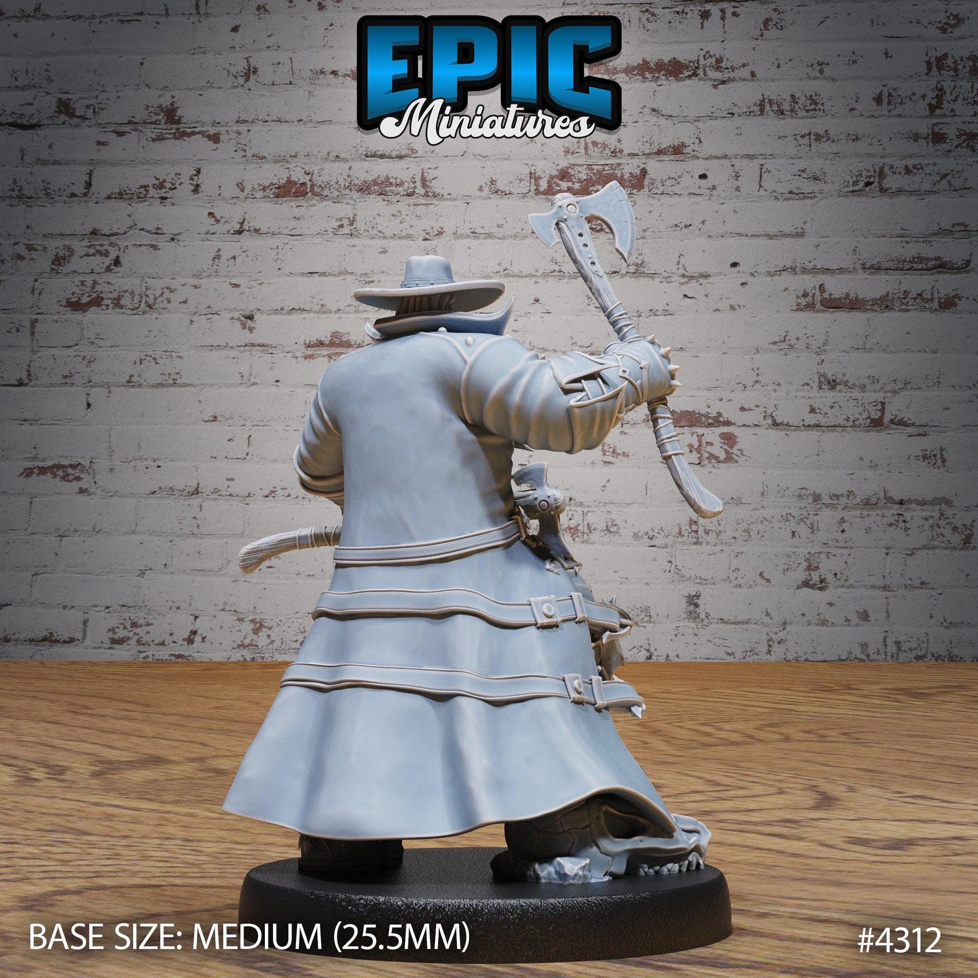 Demon Hunter - Epic Miniatures | Infernal Assault | 28mm | 32mm | Gun | Trench coat