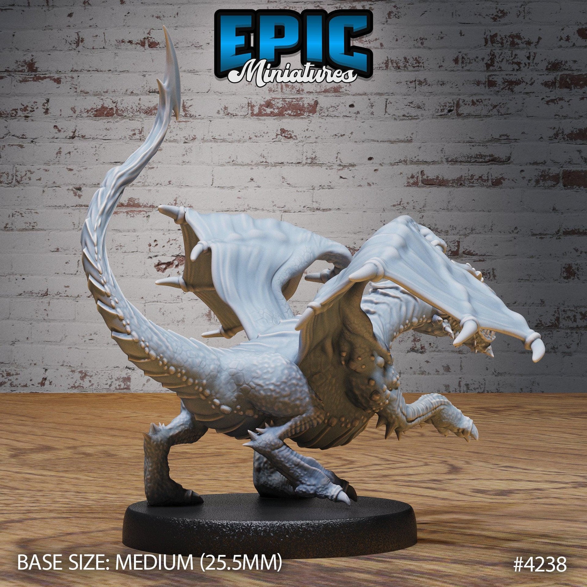 Black Wyrmling- Epic Miniatures | City Sewers | 28mm | 32mm | Baby | Dragon
